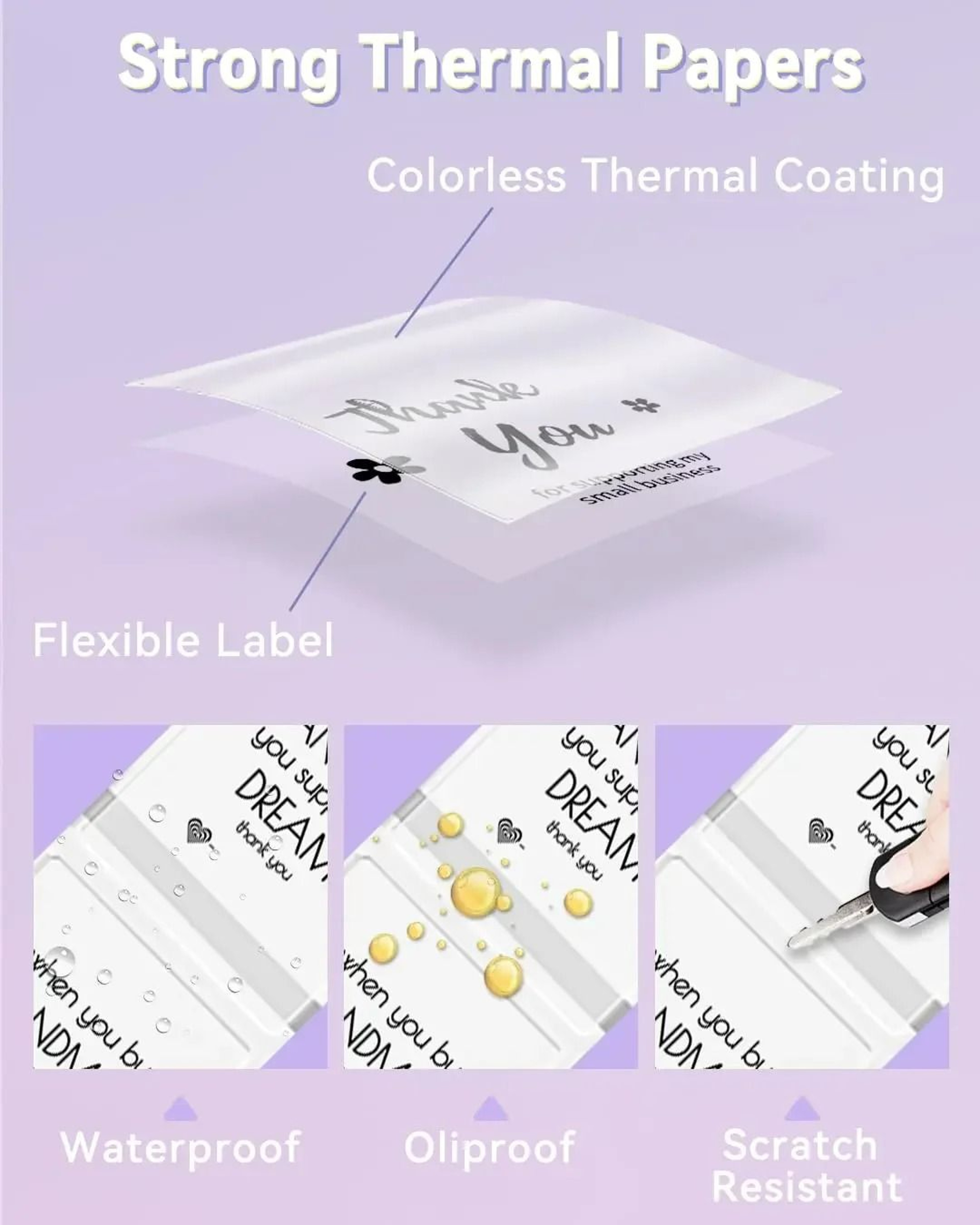 Transparent SelfAdhesive Thermal Label Paper Rolls 3 Pack 2