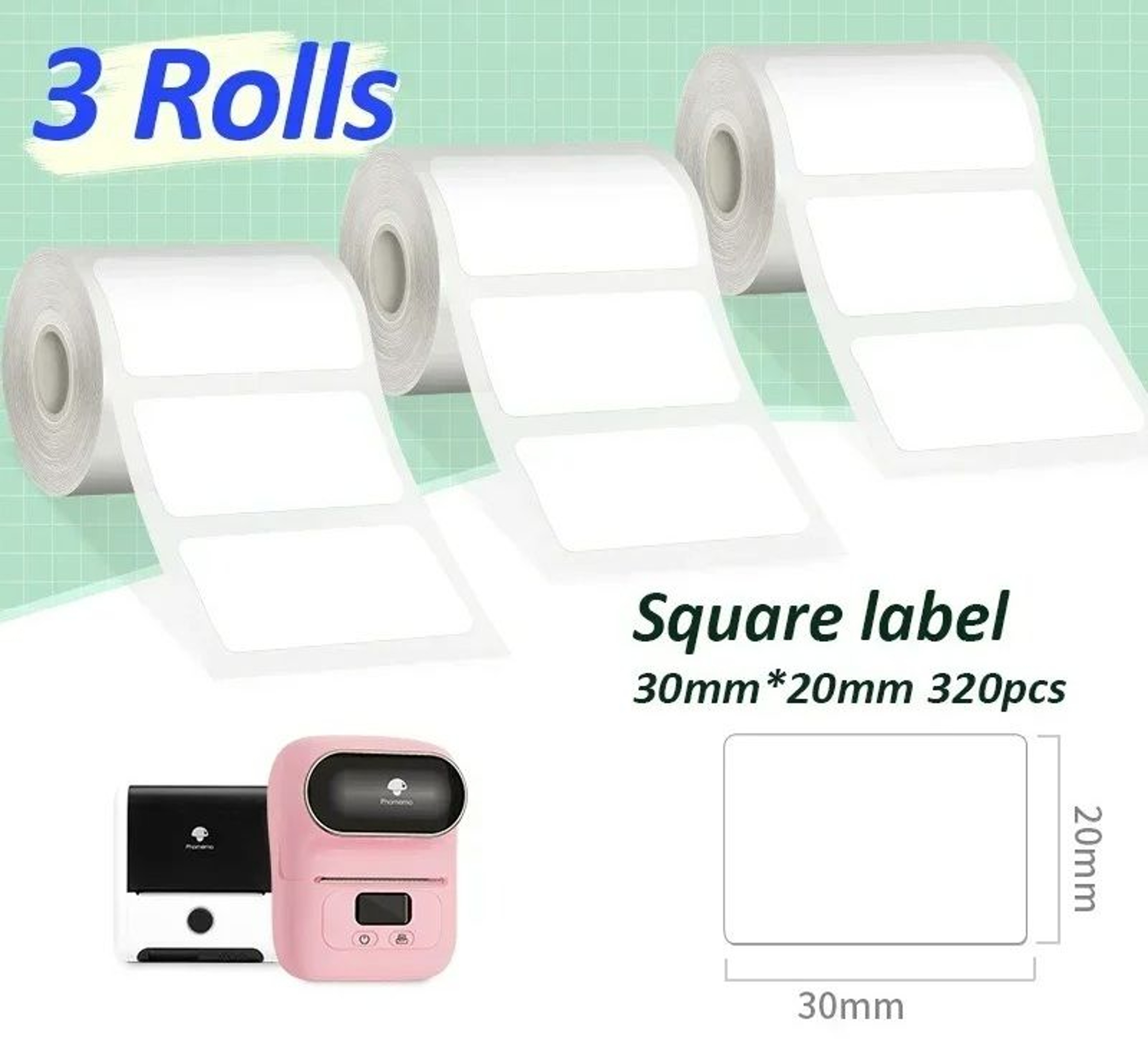 Transparent SelfAdhesive Thermal Label Paper Rolls 3 Pack 9