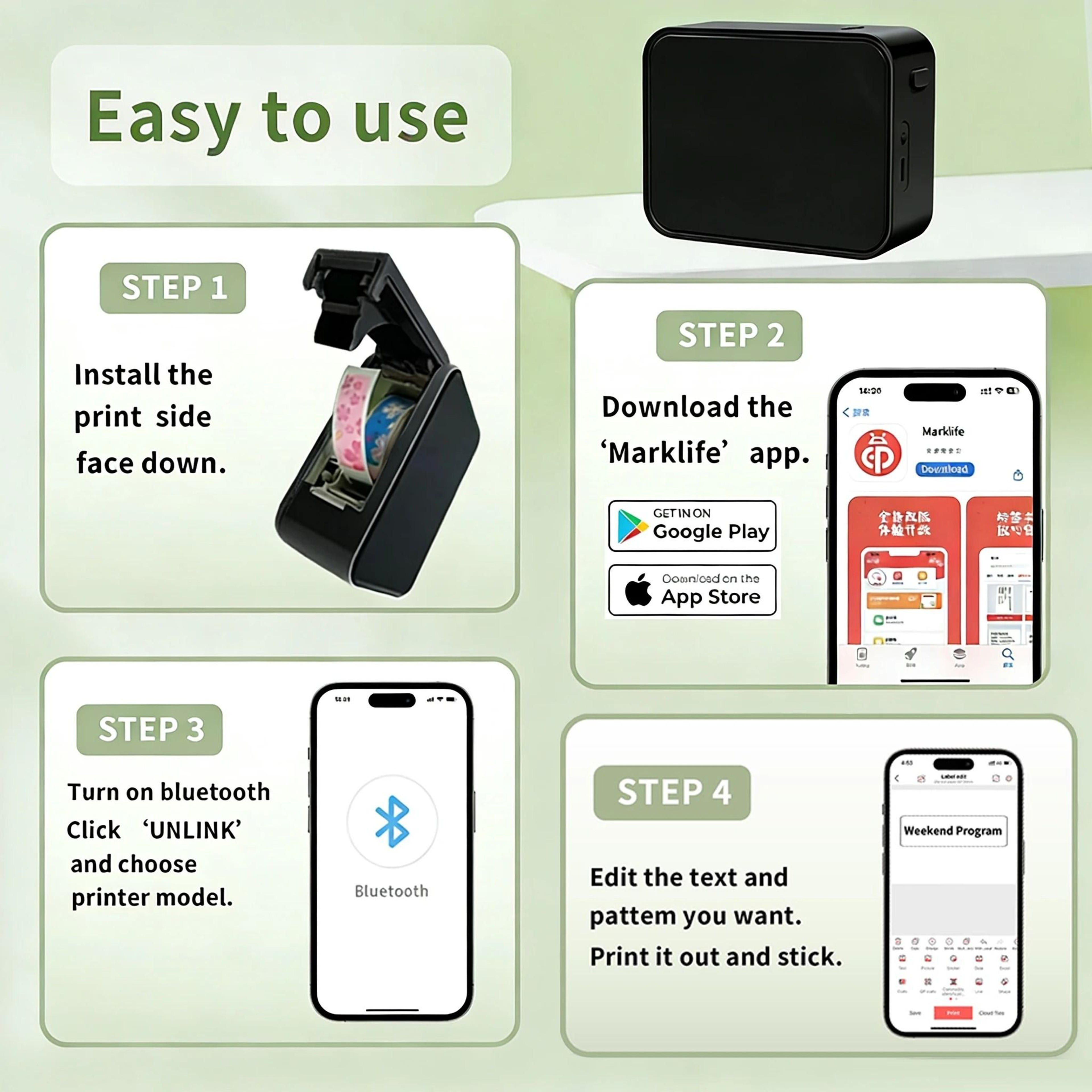 Mini Portable Bluetooth Thermal Label Maker 3
