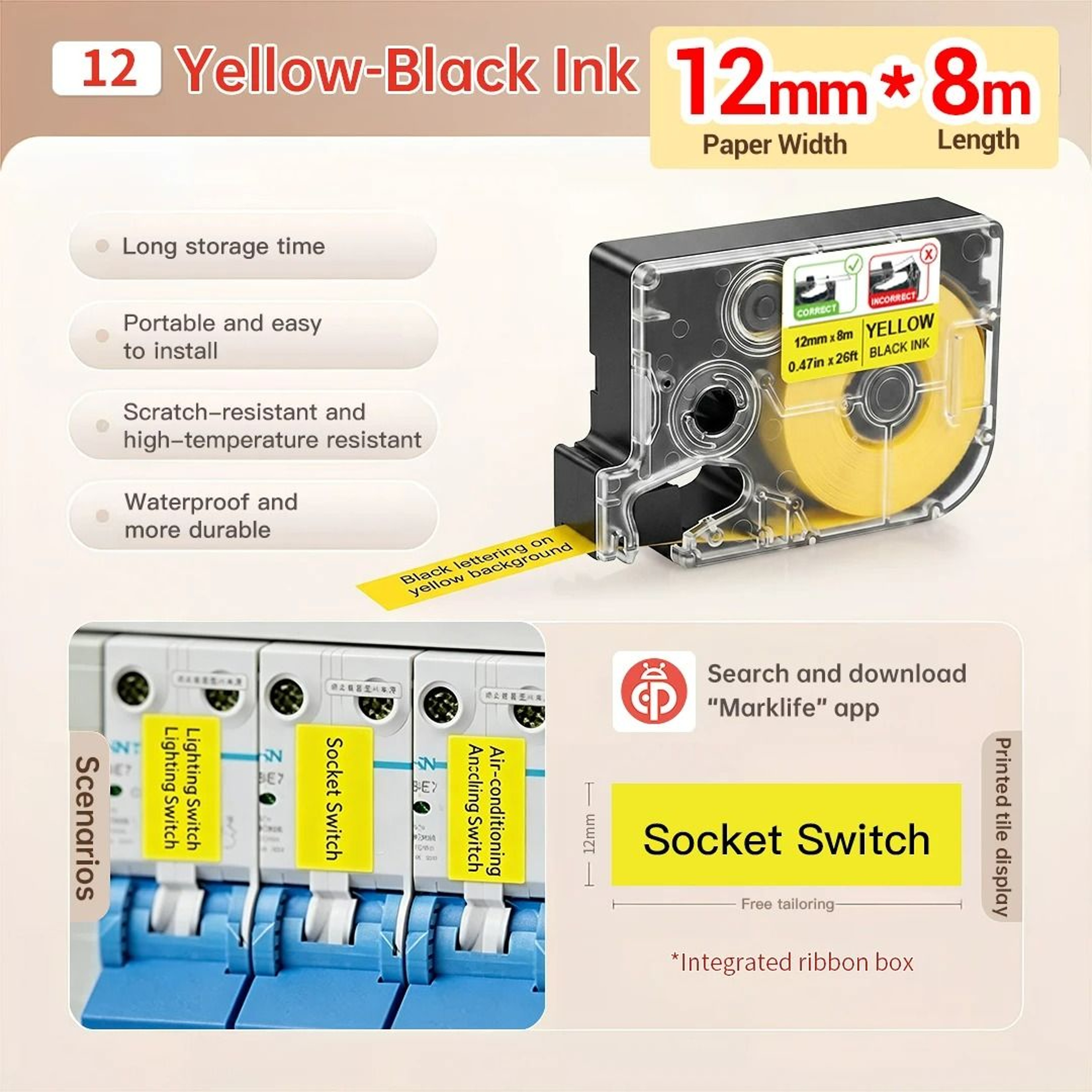 Portable Bluetooth Ribbon Thermal Transfer Label Maker 12