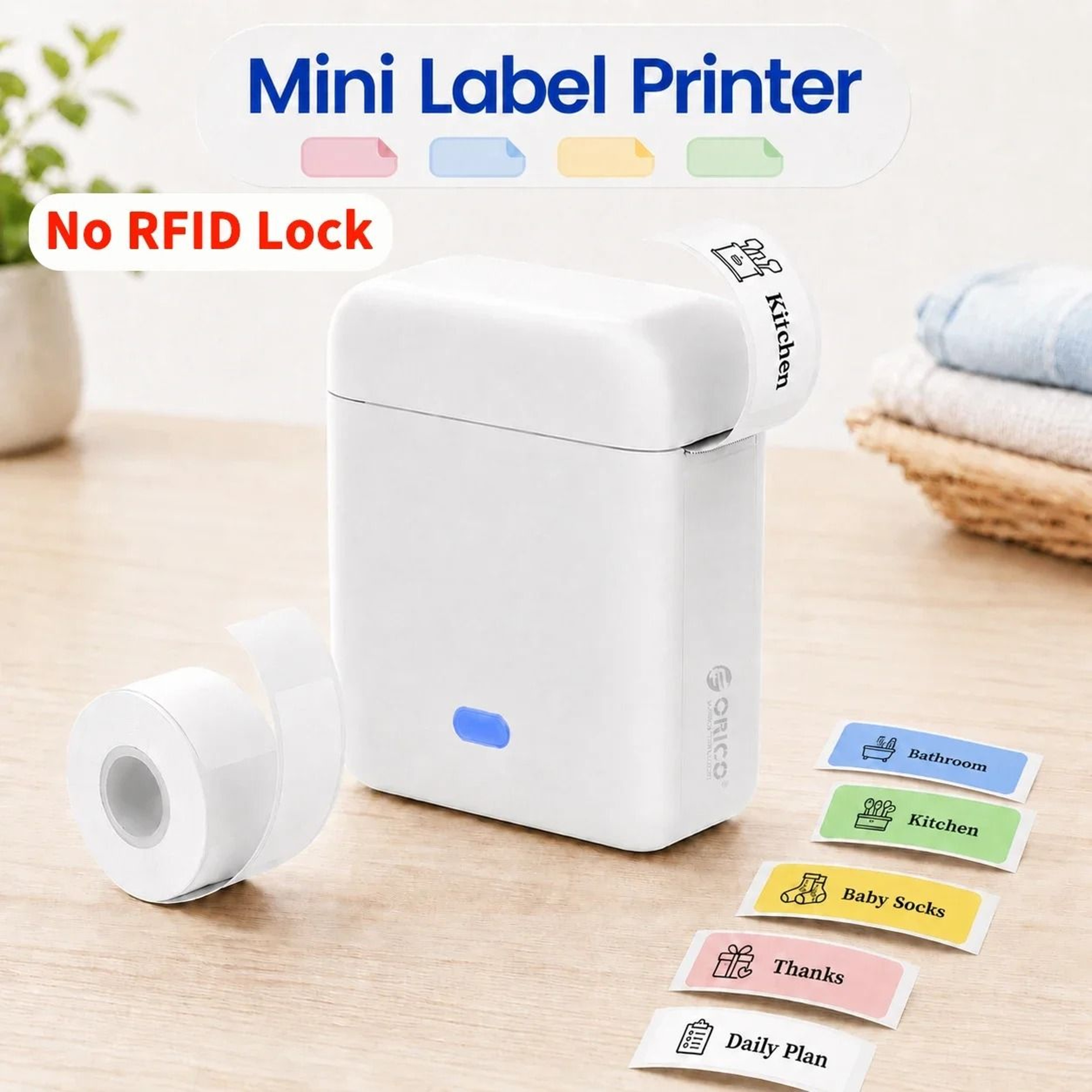 Mini InkFree Portable Bluetooth Thermal Label Printer 0