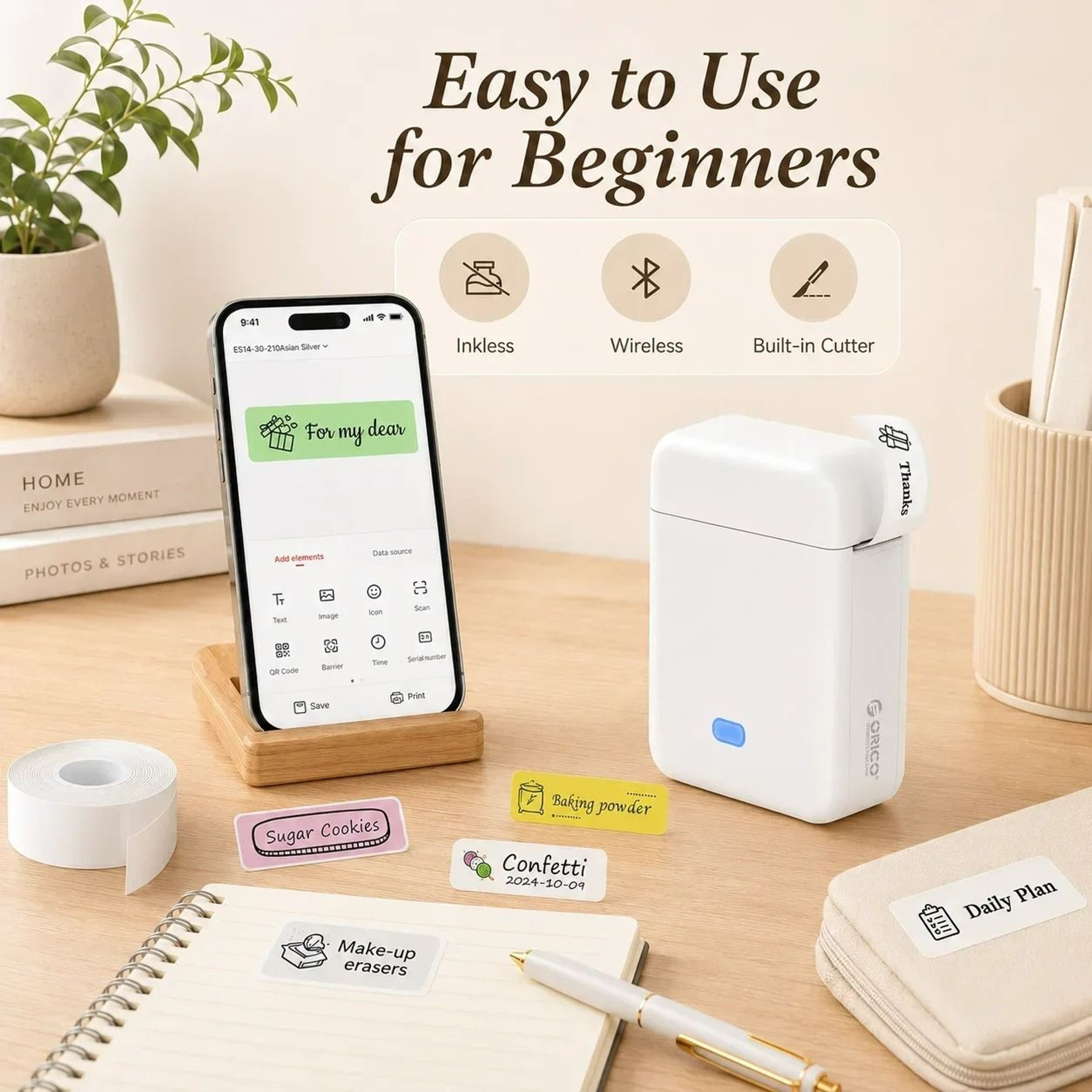 Mini InkFree Portable Bluetooth Thermal Label Printer 1