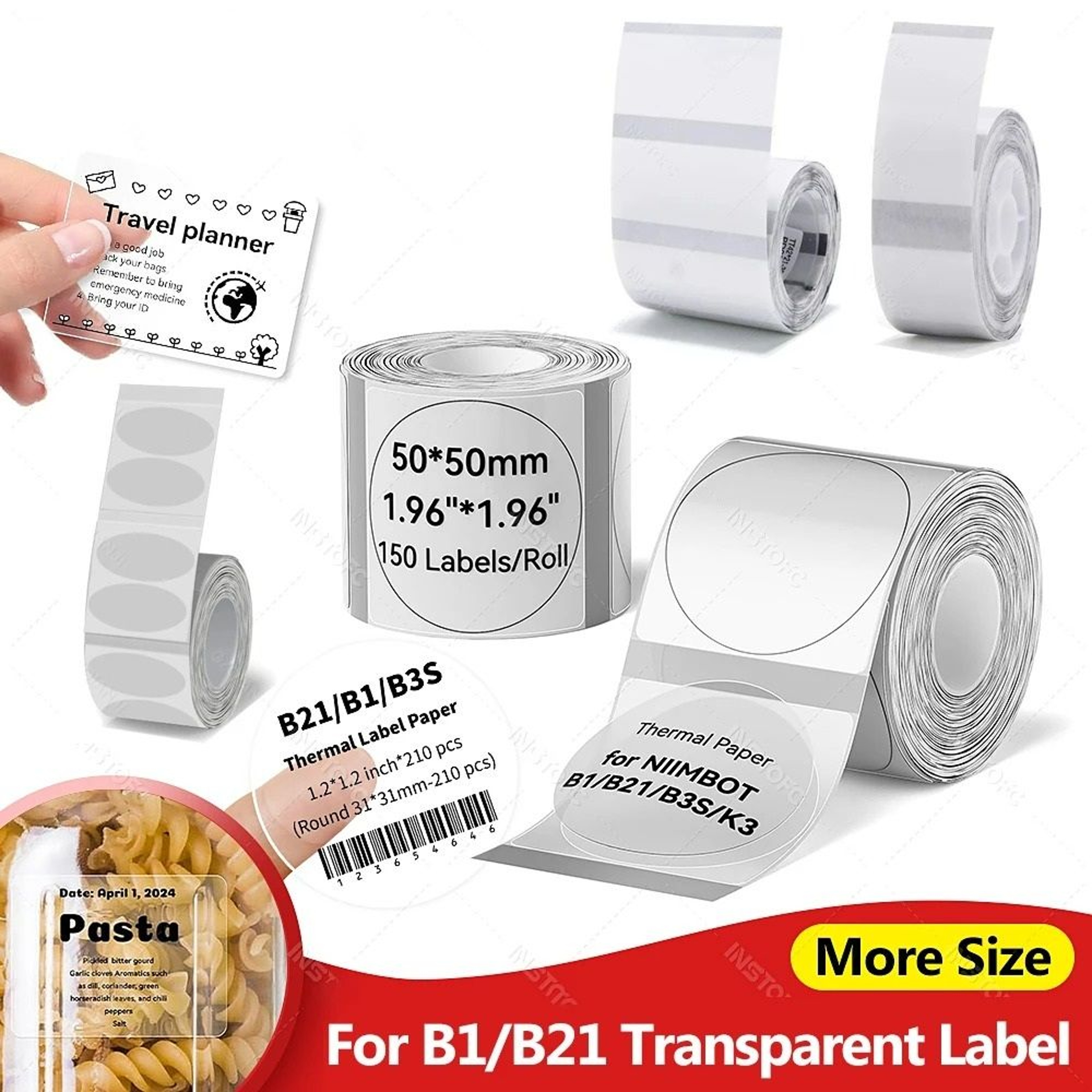 Clear SelfAdhesive Thermal Label Rolls 0