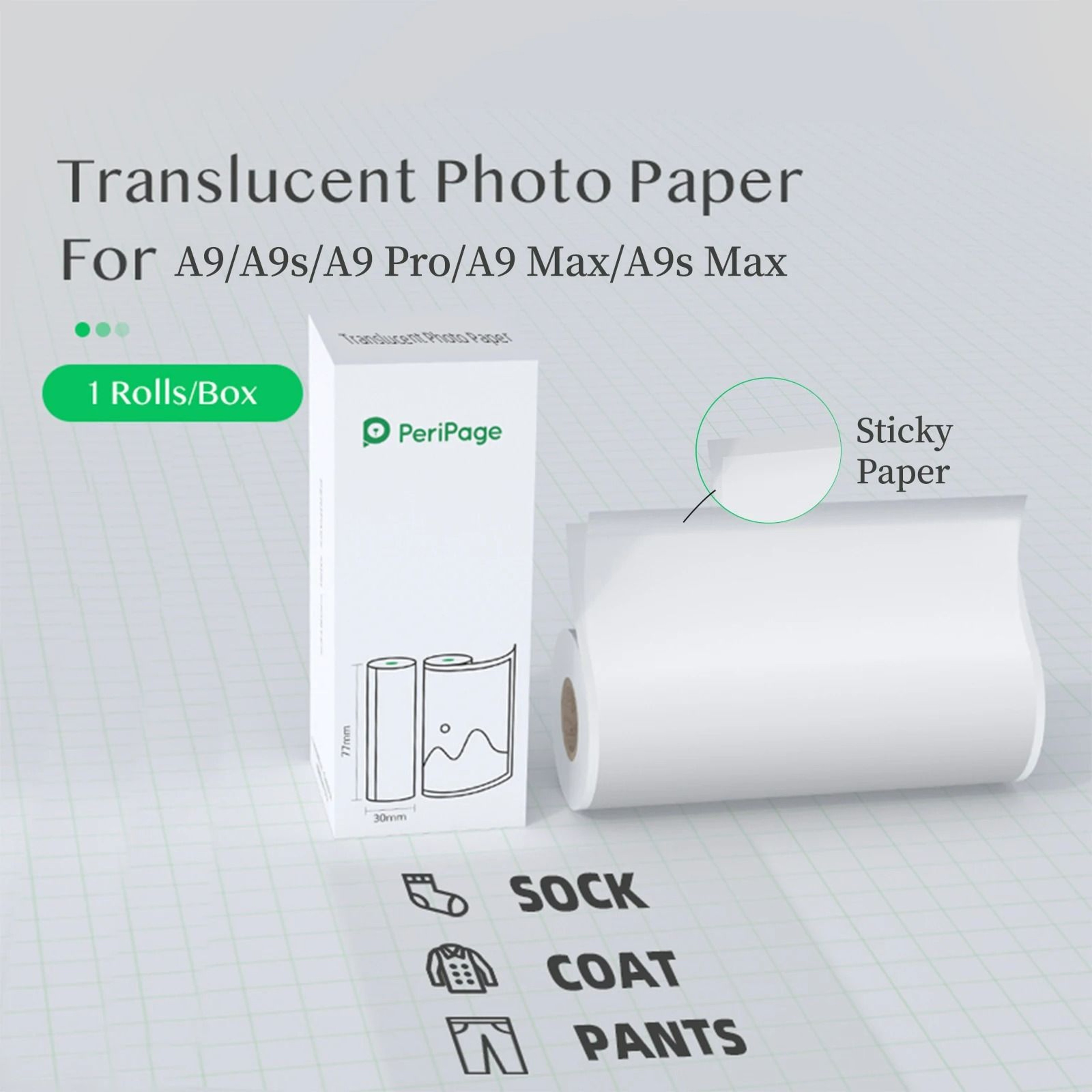 MultiSize Thermal Sticker  Paper Rolls For Pocket Printers 9