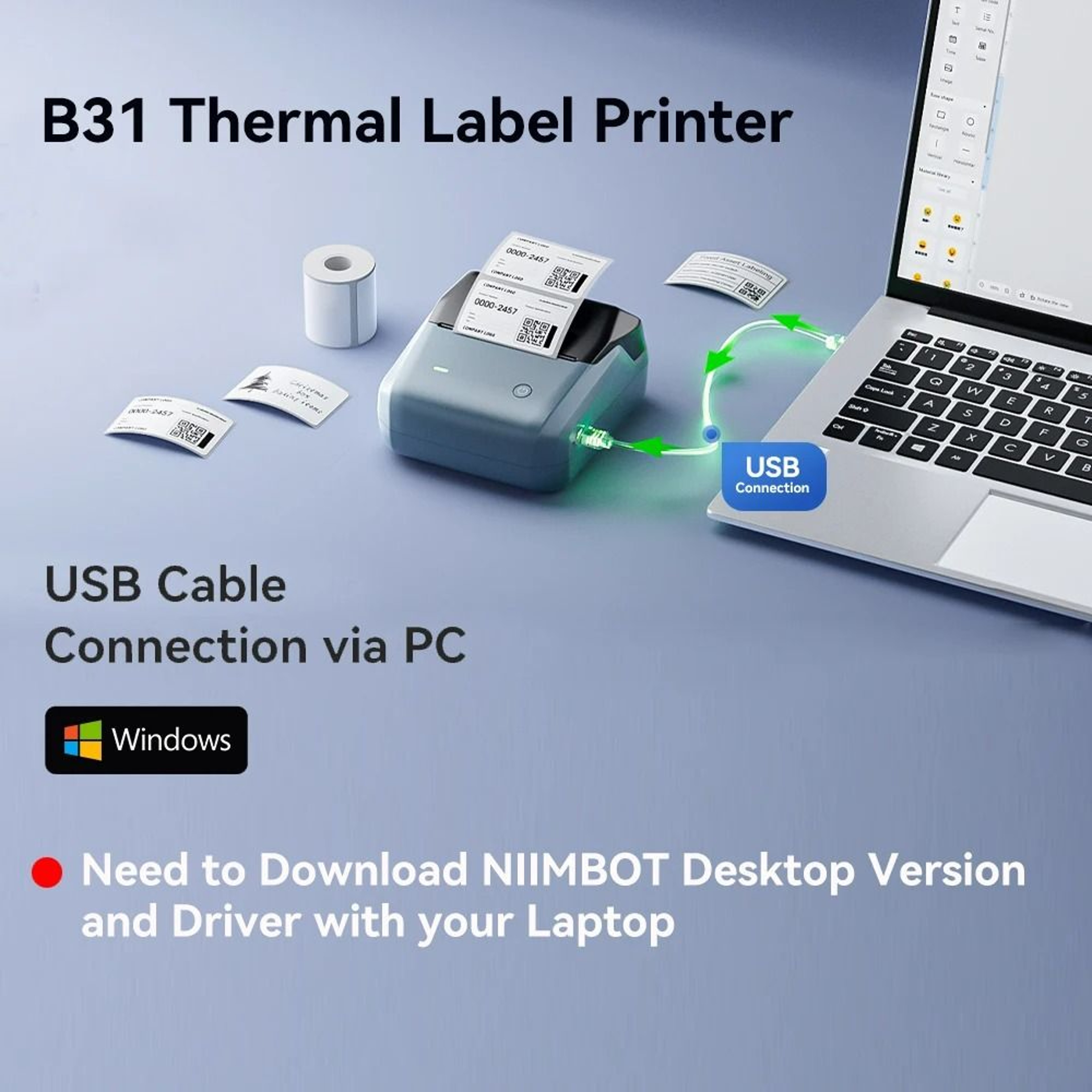 Versatile Portable Wireless Bluetooth Thermal Label Printer 1