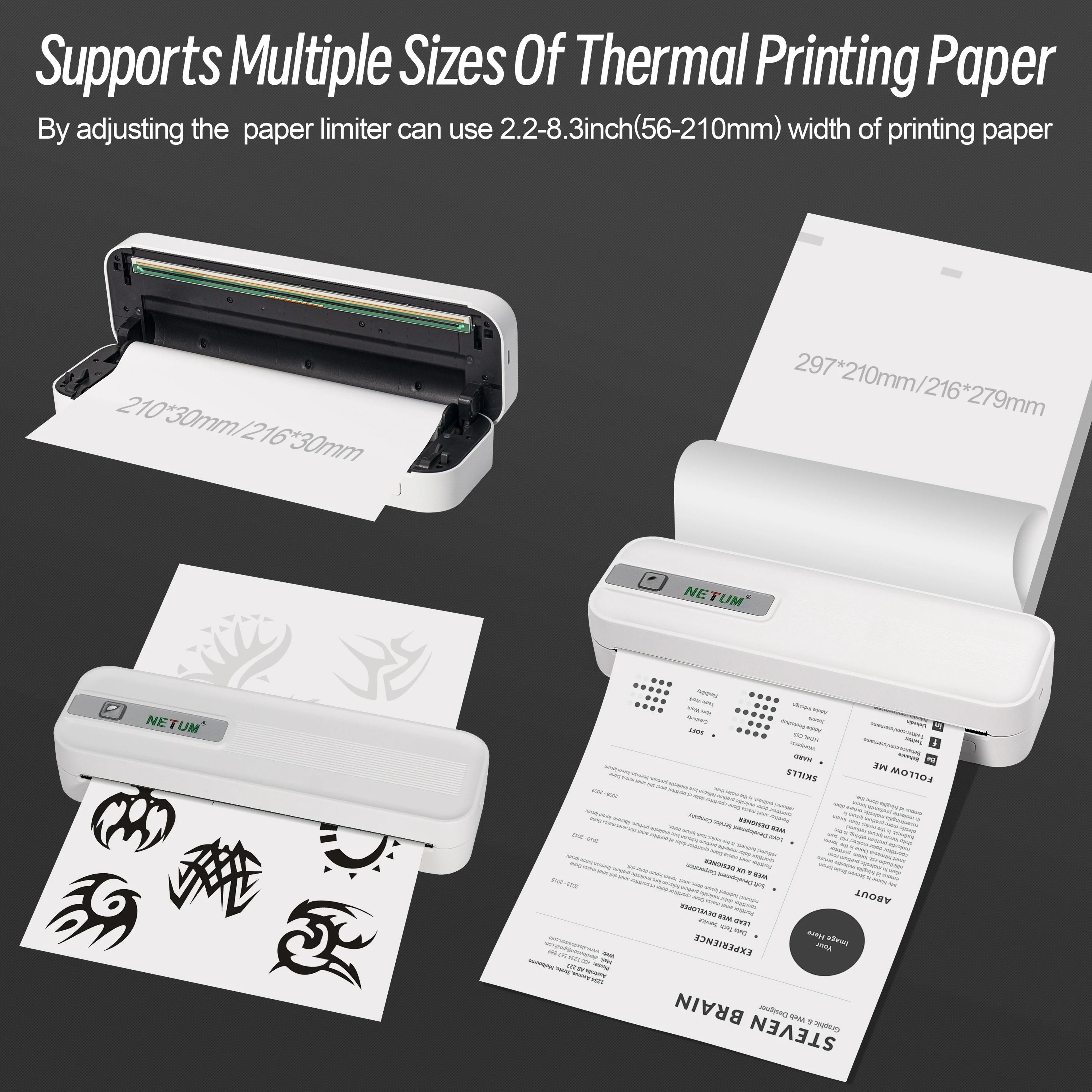 Portable Thermal A4 Document Printer Standard A4 And US Letter 6