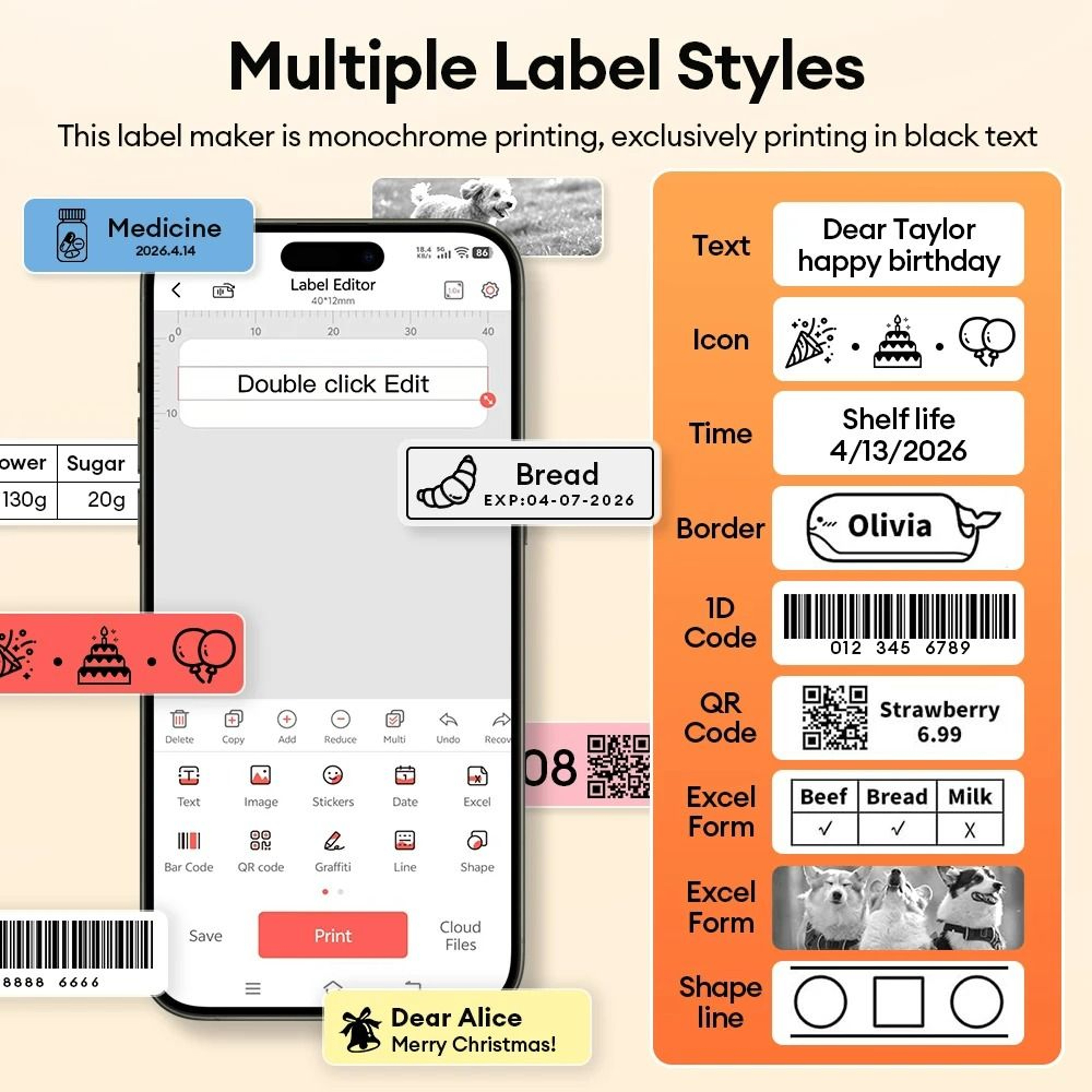 Portable Mini Thermal Versatile Label Printer 4