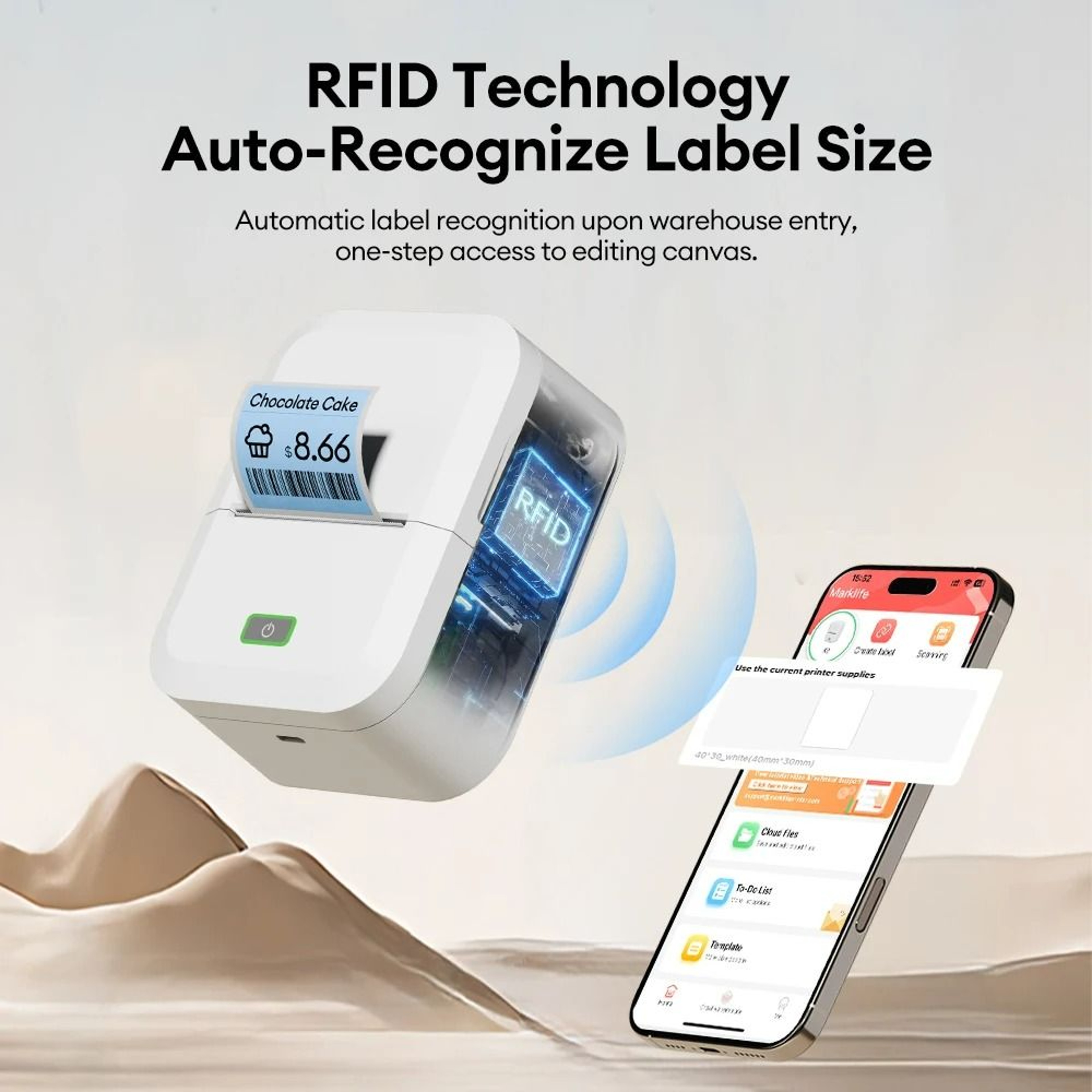 Compact Wireless Thermal Label  Sticker Printer 3