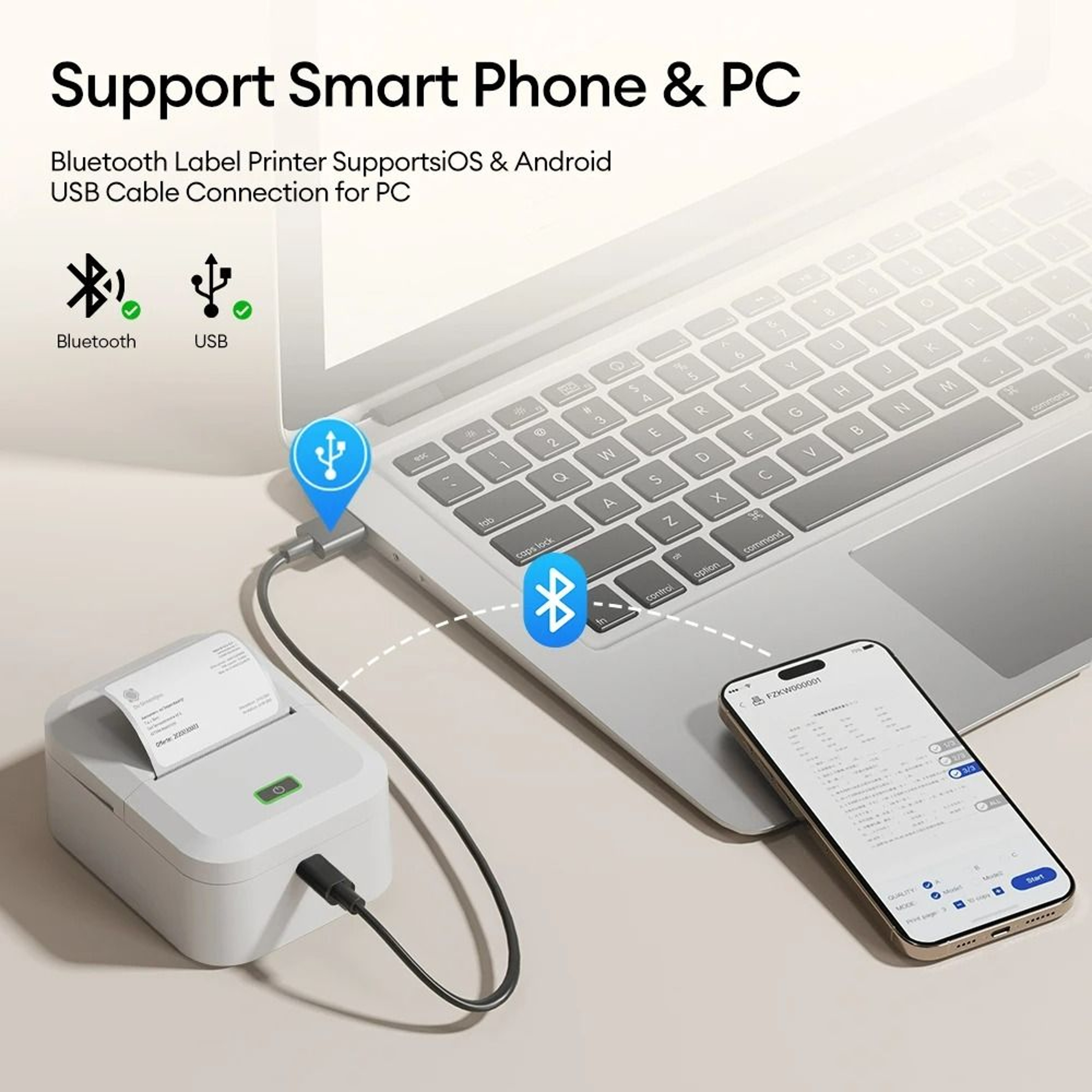 Compact Wireless Thermal Label  Sticker Printer 4