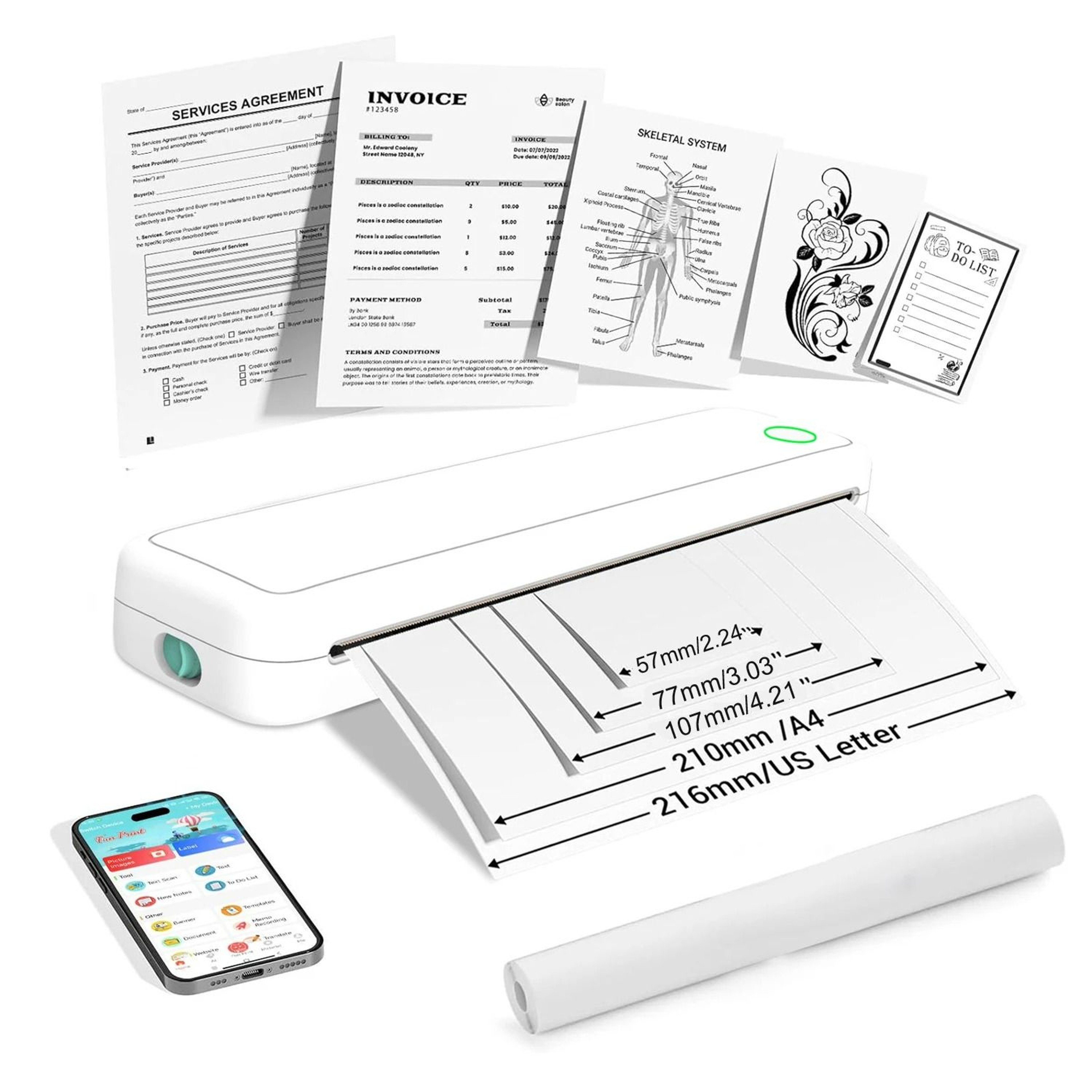 Portable Wireless A4 Thermal Printer 1