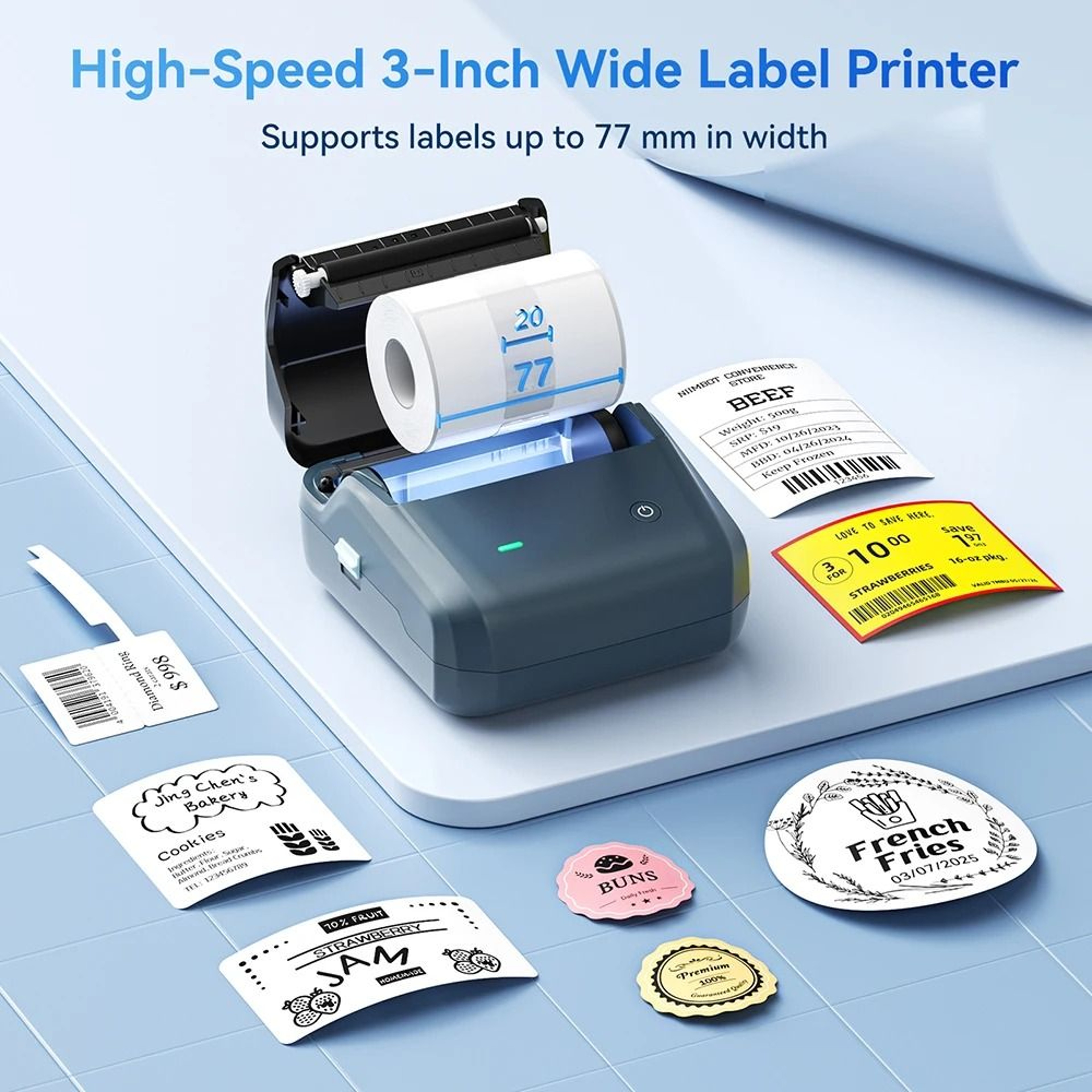 Wireless 3Inch Commercial Label Printer 5