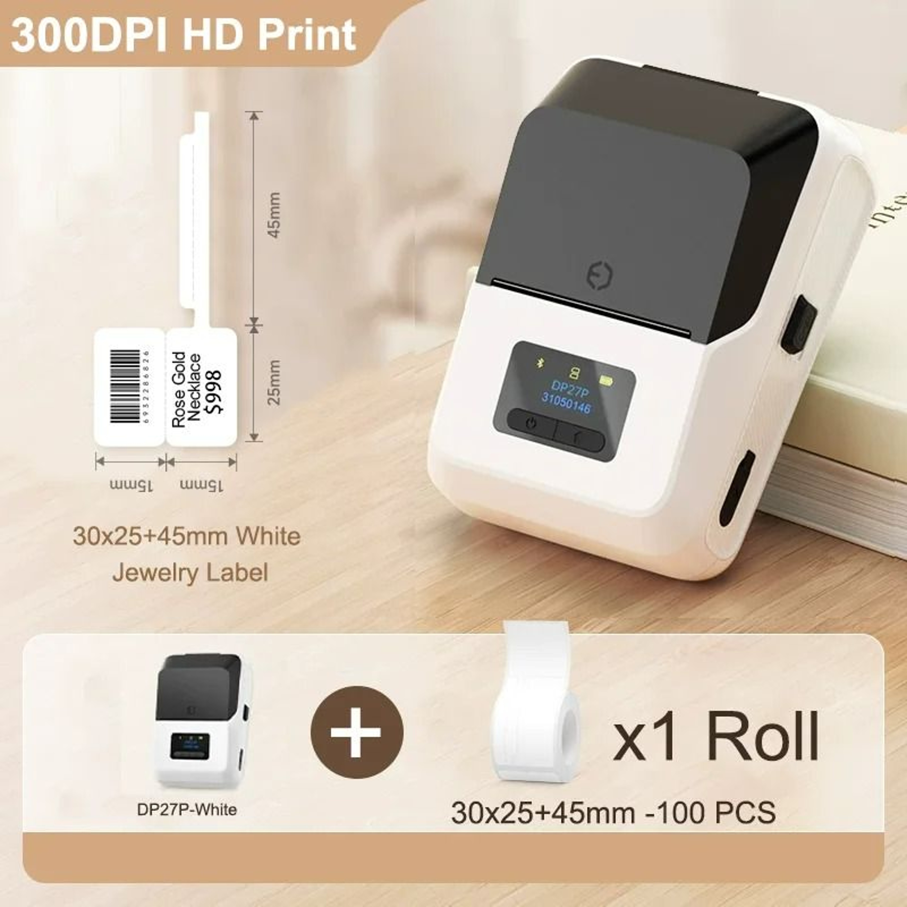 300 DPI Portable Wireless Thermal Label Printer 17