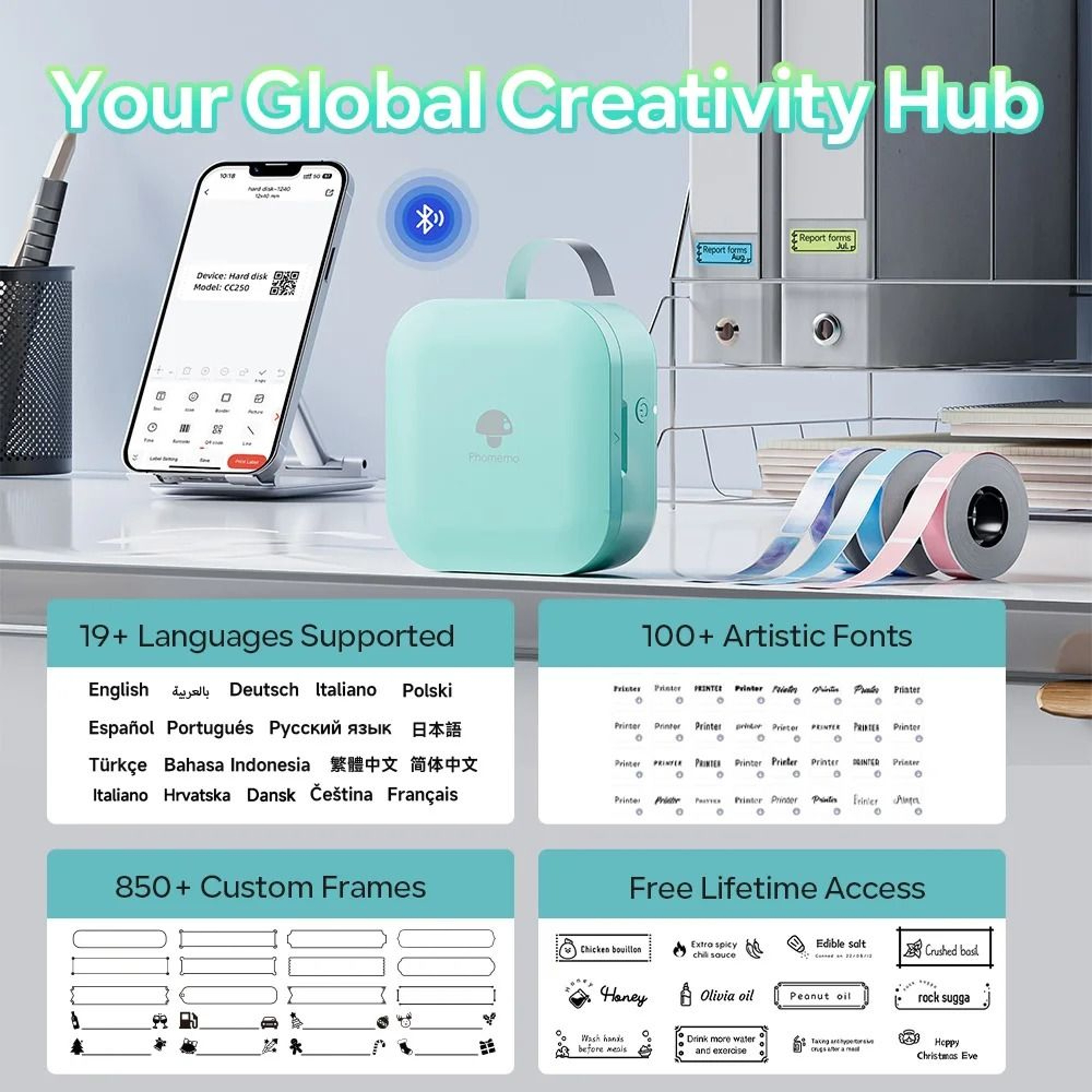 Elite Wireless Portable Mini Thermal Sticker Printer For IOS  Android 2