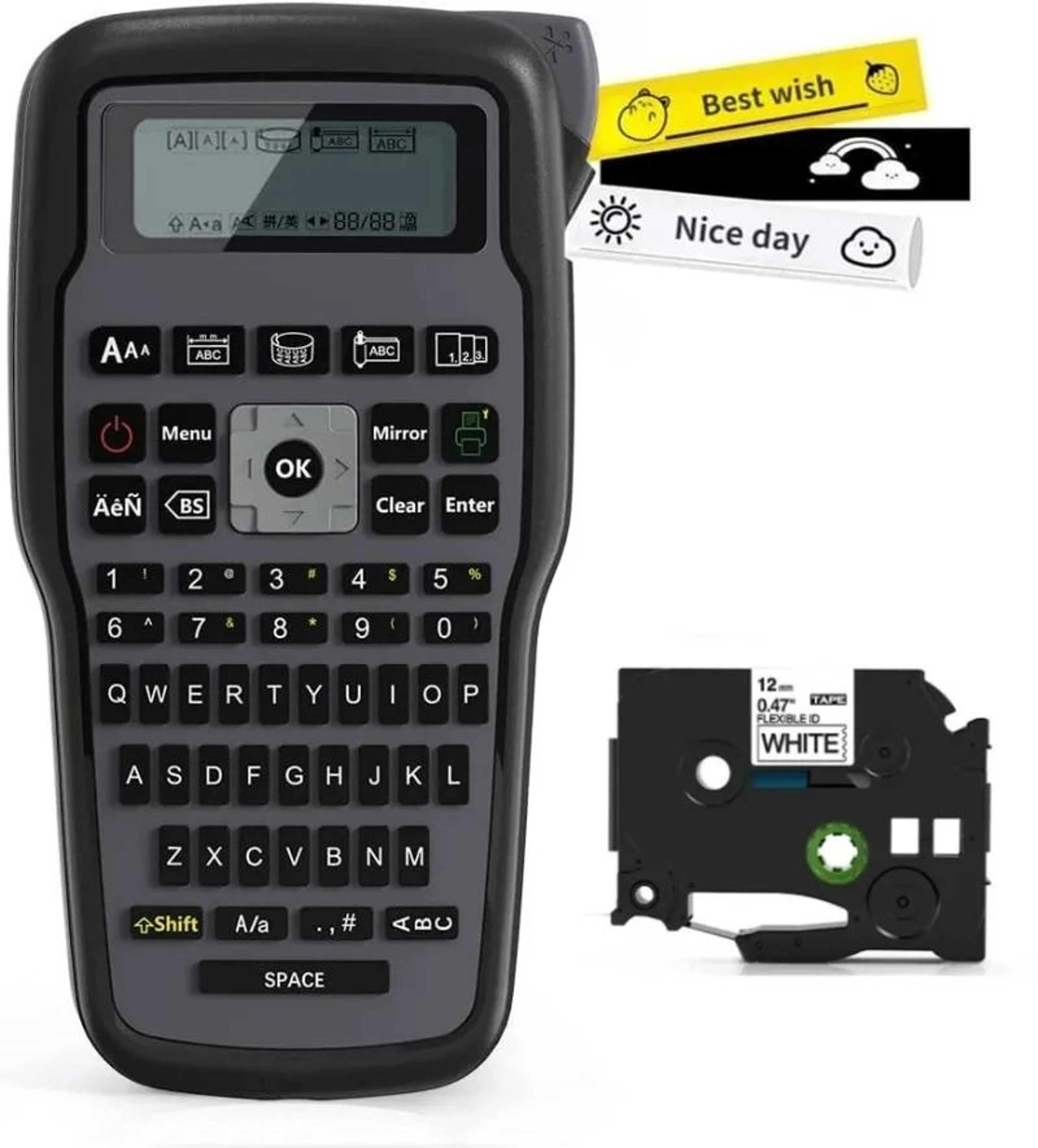 Industrial Handheld Label Maker Machine With QWERTY Keyboard 6