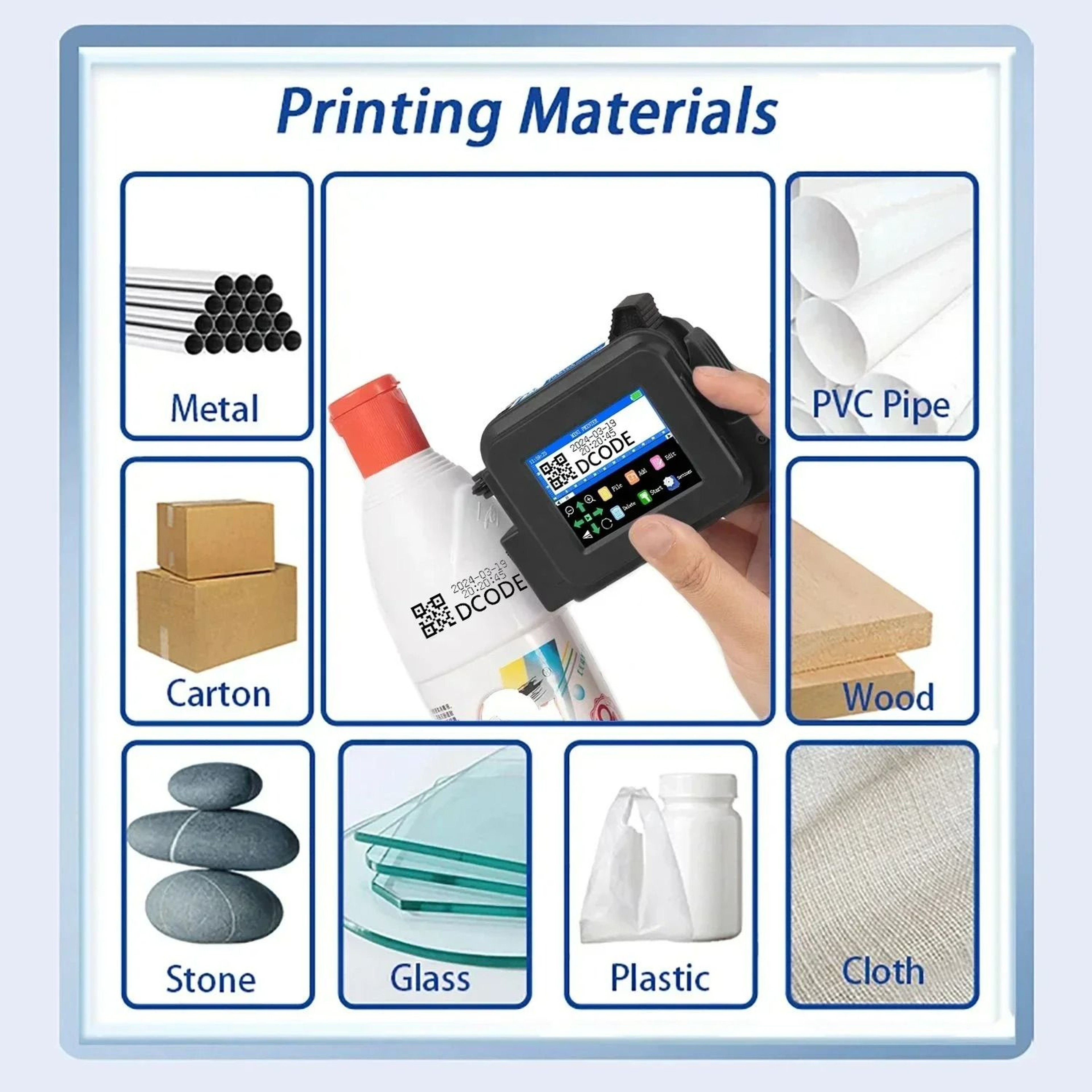 127mm Portable Handheld Inkjet Printer For Text QR  Barcodes 5