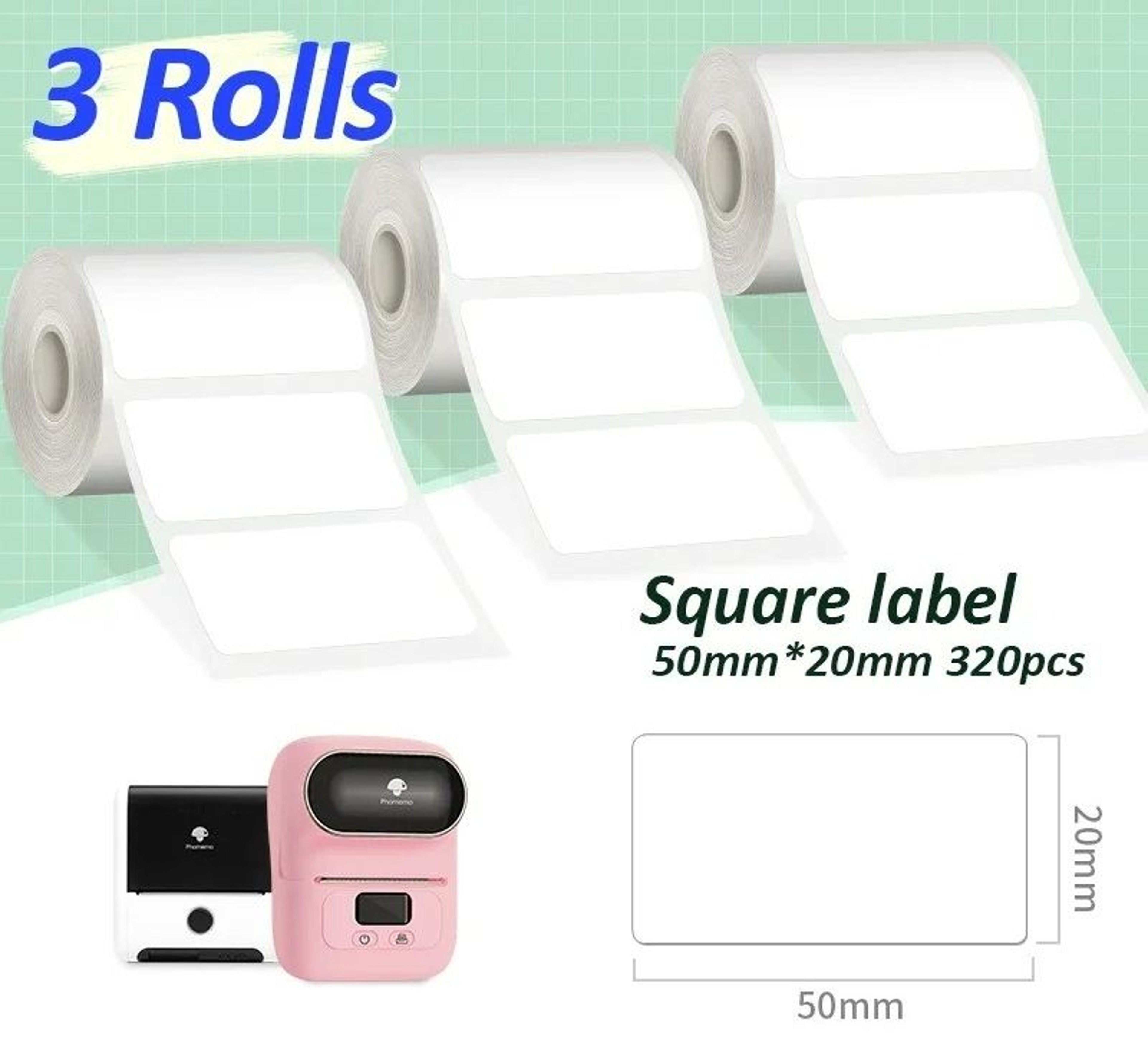 Transparent SelfAdhesive Thermal Label Rolls 3Pack 6