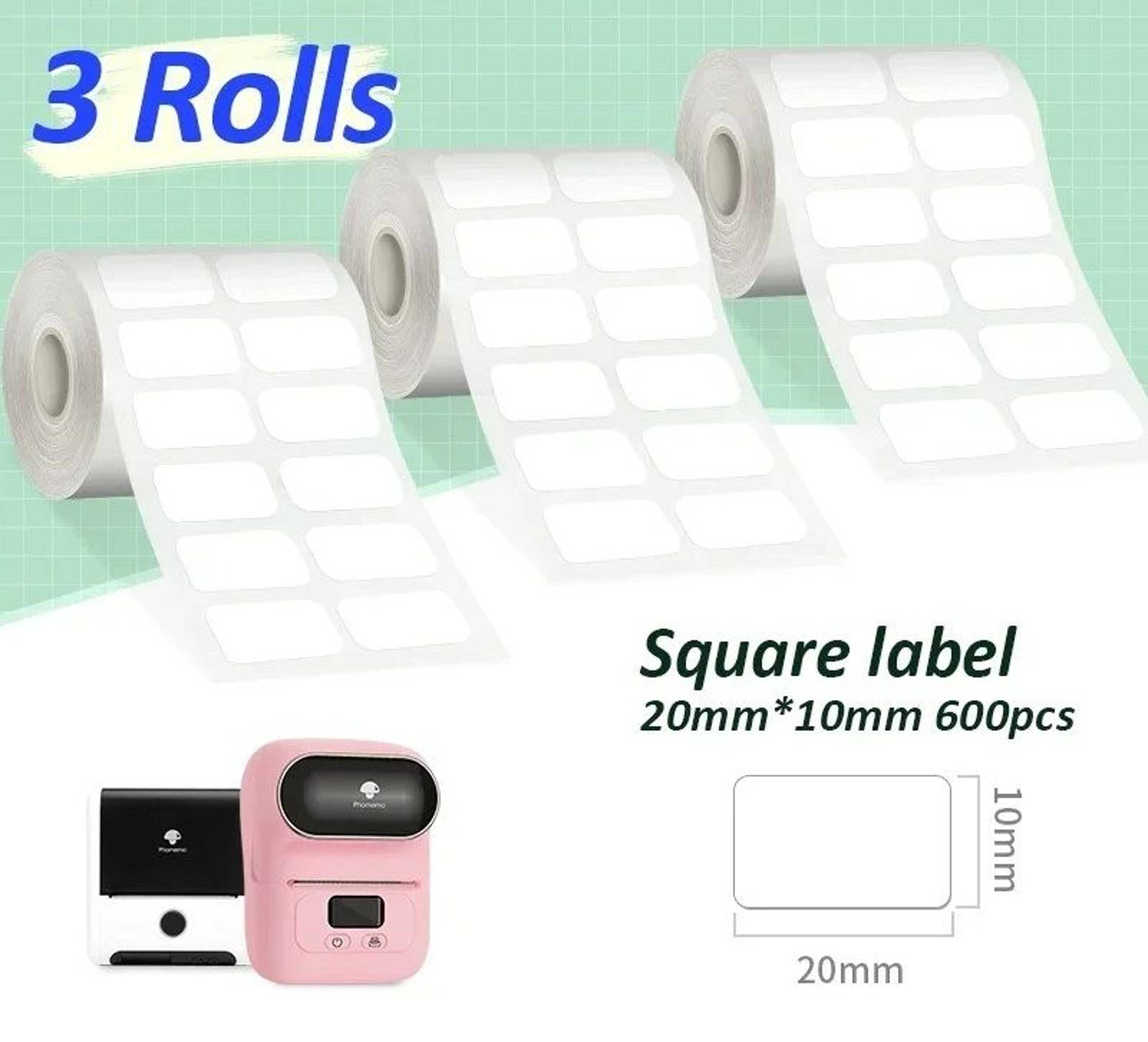 Transparent SelfAdhesive Thermal Label Rolls 3Pack 12