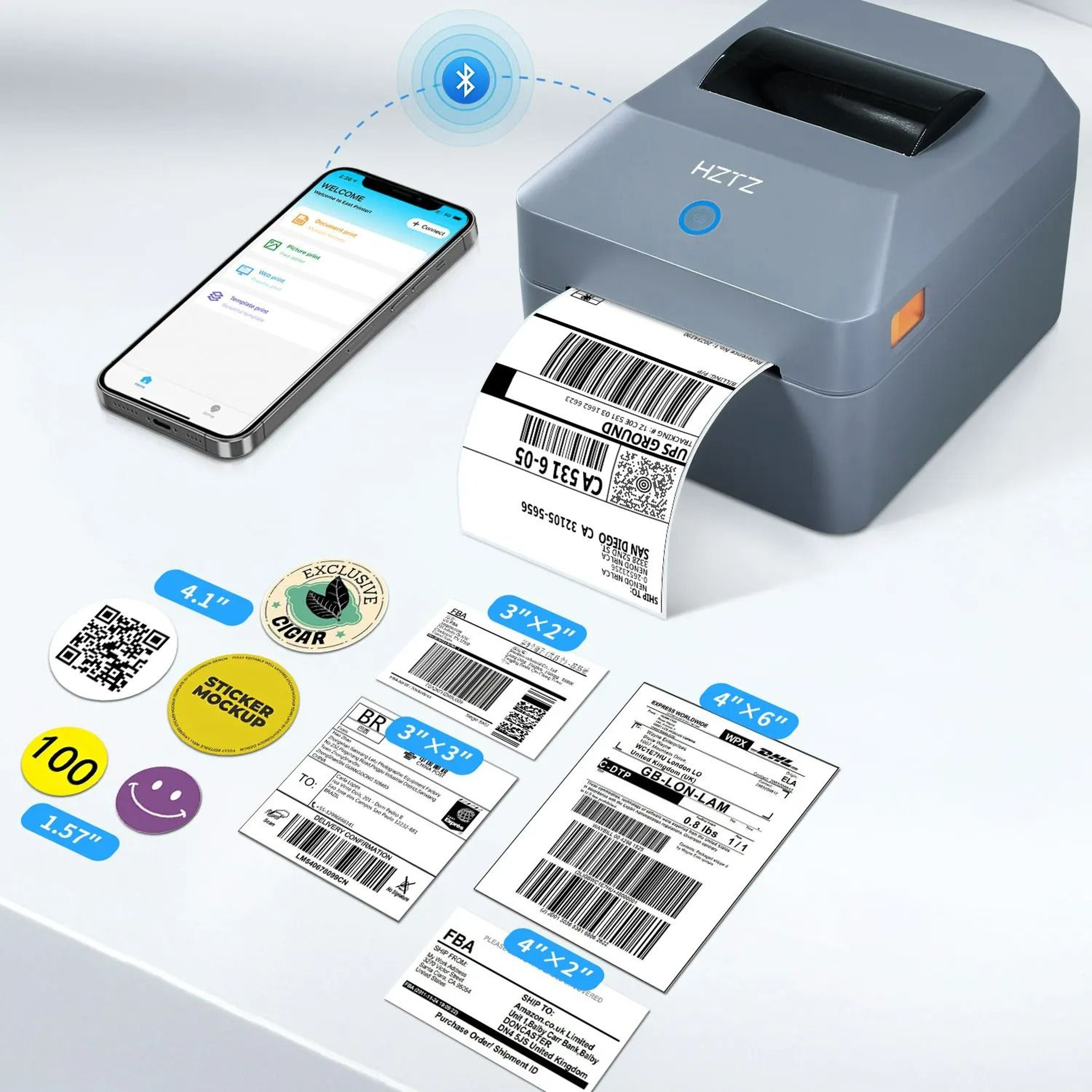 Elite Wireless 4x6 Desktop Thermal Shipping Label Printer For Packages 0