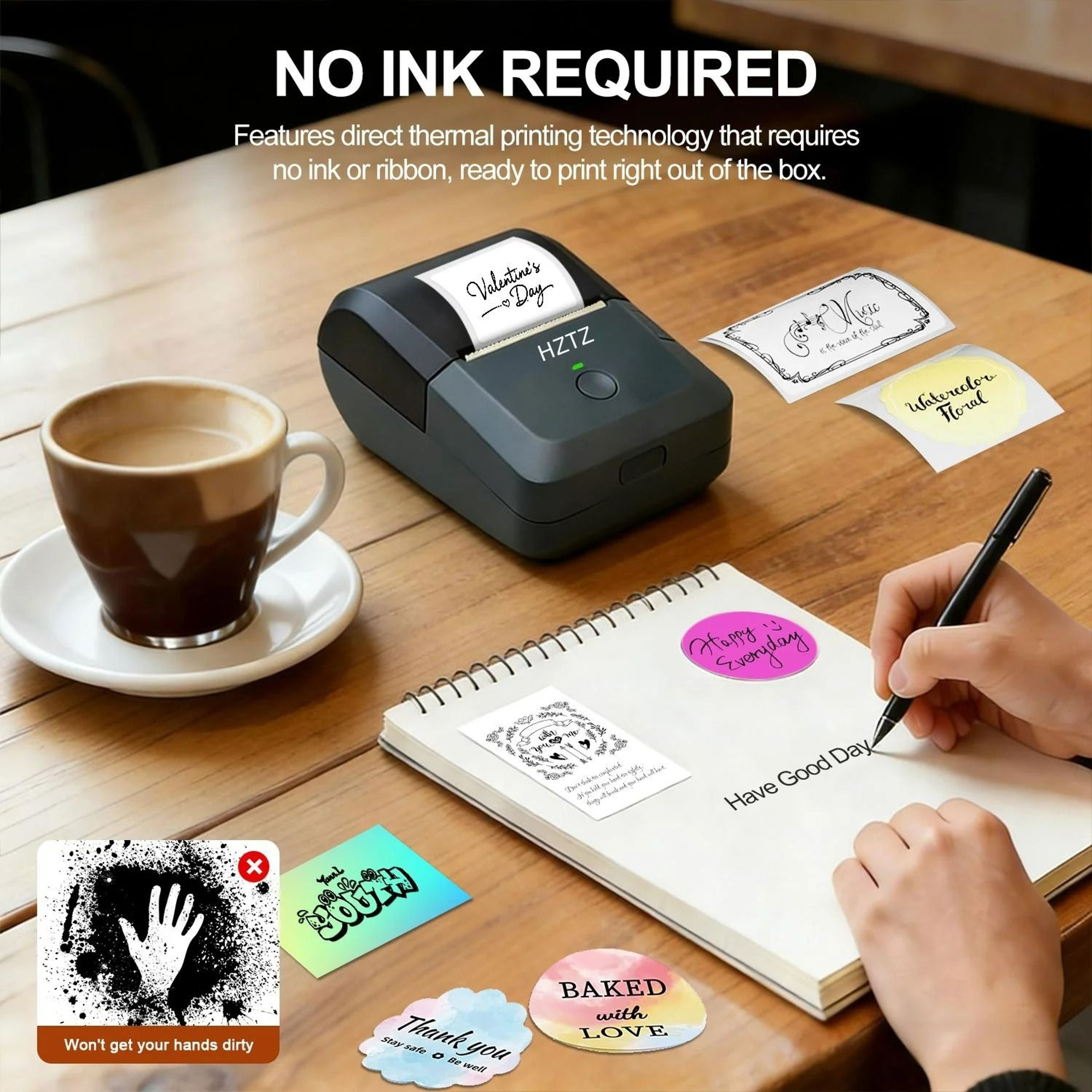 Wireless Inkless Thermal Label Maker For Retail Bakery  Inventory 2