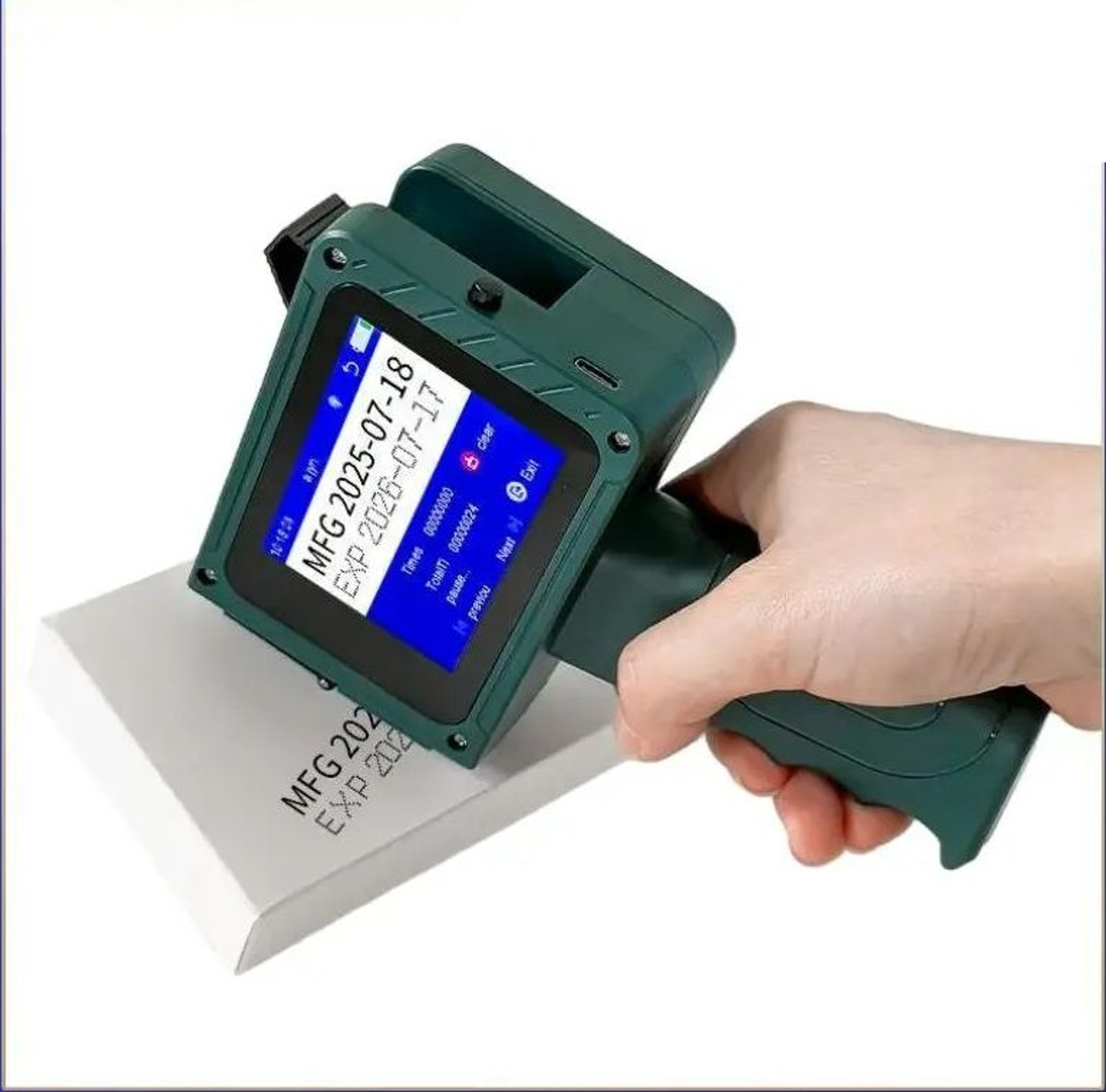 127mm Portable Handheld Inkjet Printer For Text Barcode  Date Coding 0