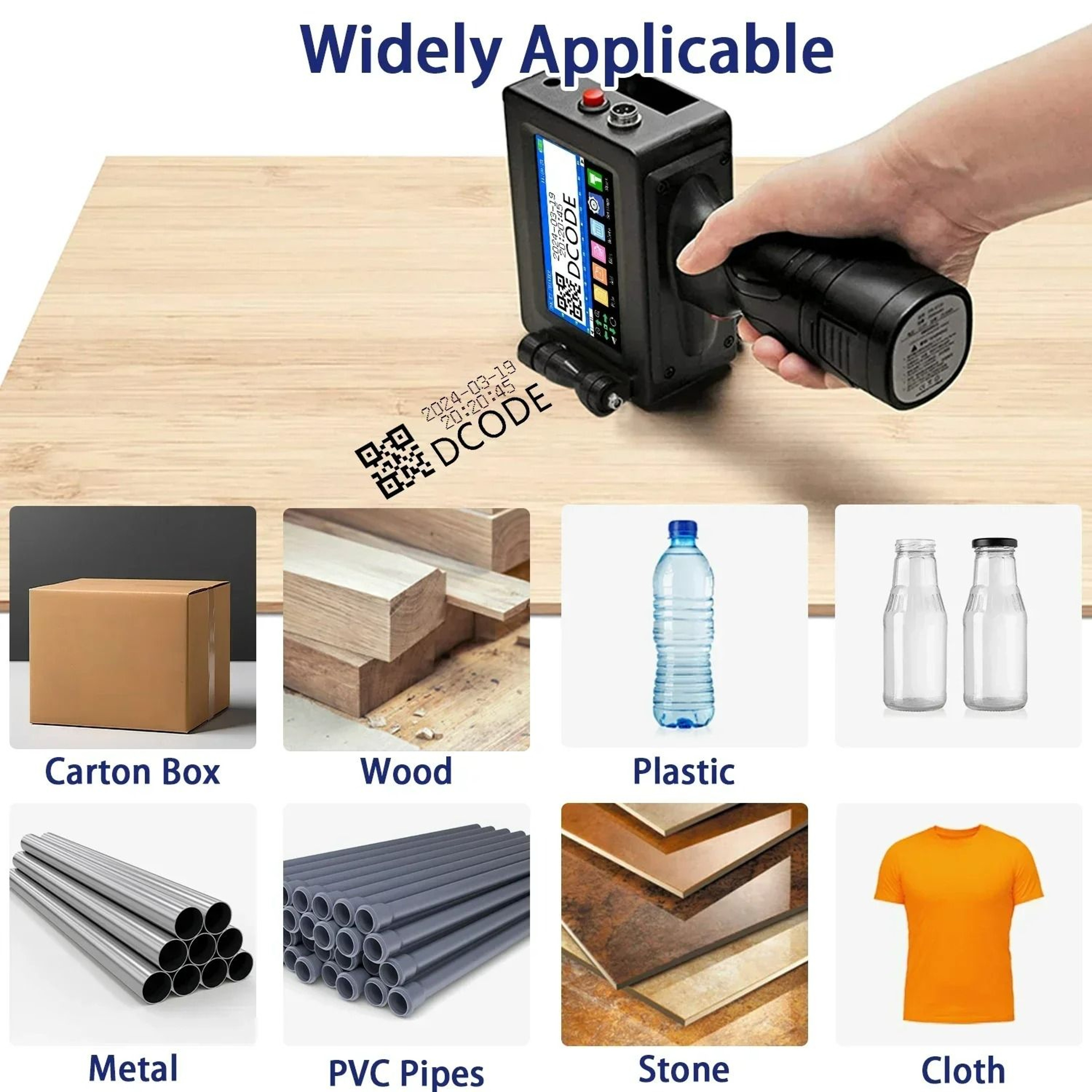 DualSize 127mm  254mm Portable Handheld Inkjet Coding Machine 3