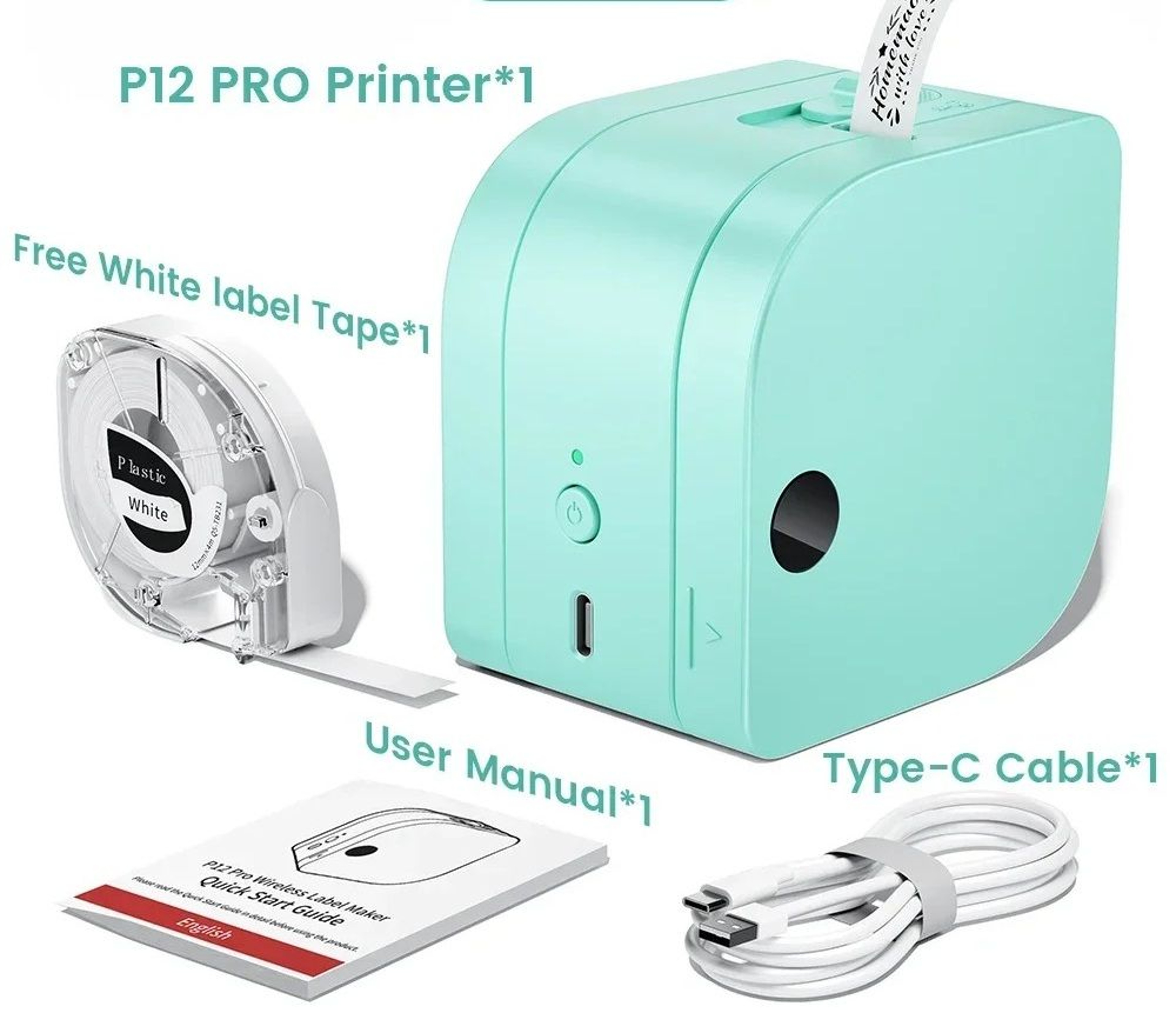 Wireless Portable Bluetooth Label Maker For Home  Office 12mm 6
