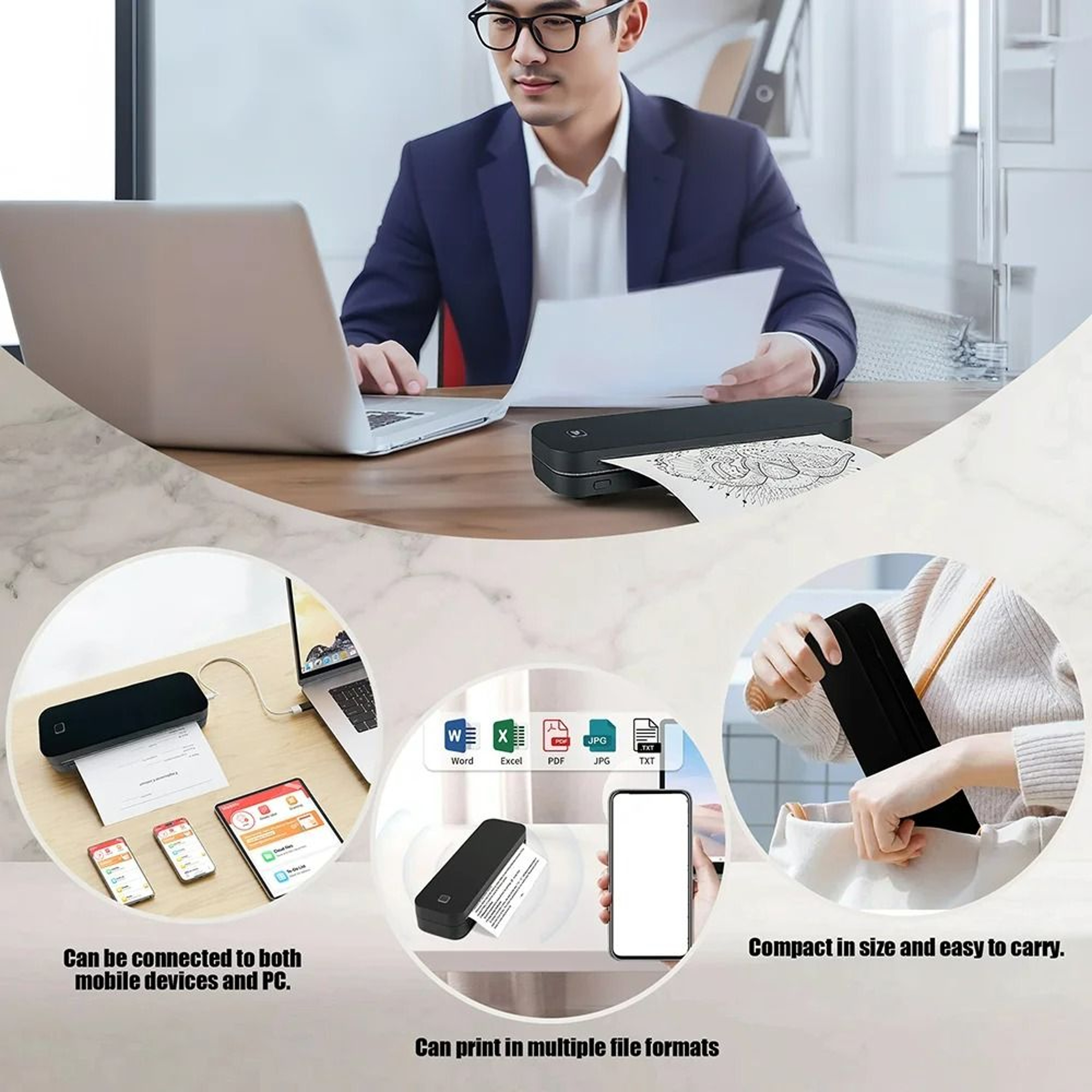Wireless Mini Portable Thermal Label  Tattoo Printer 5