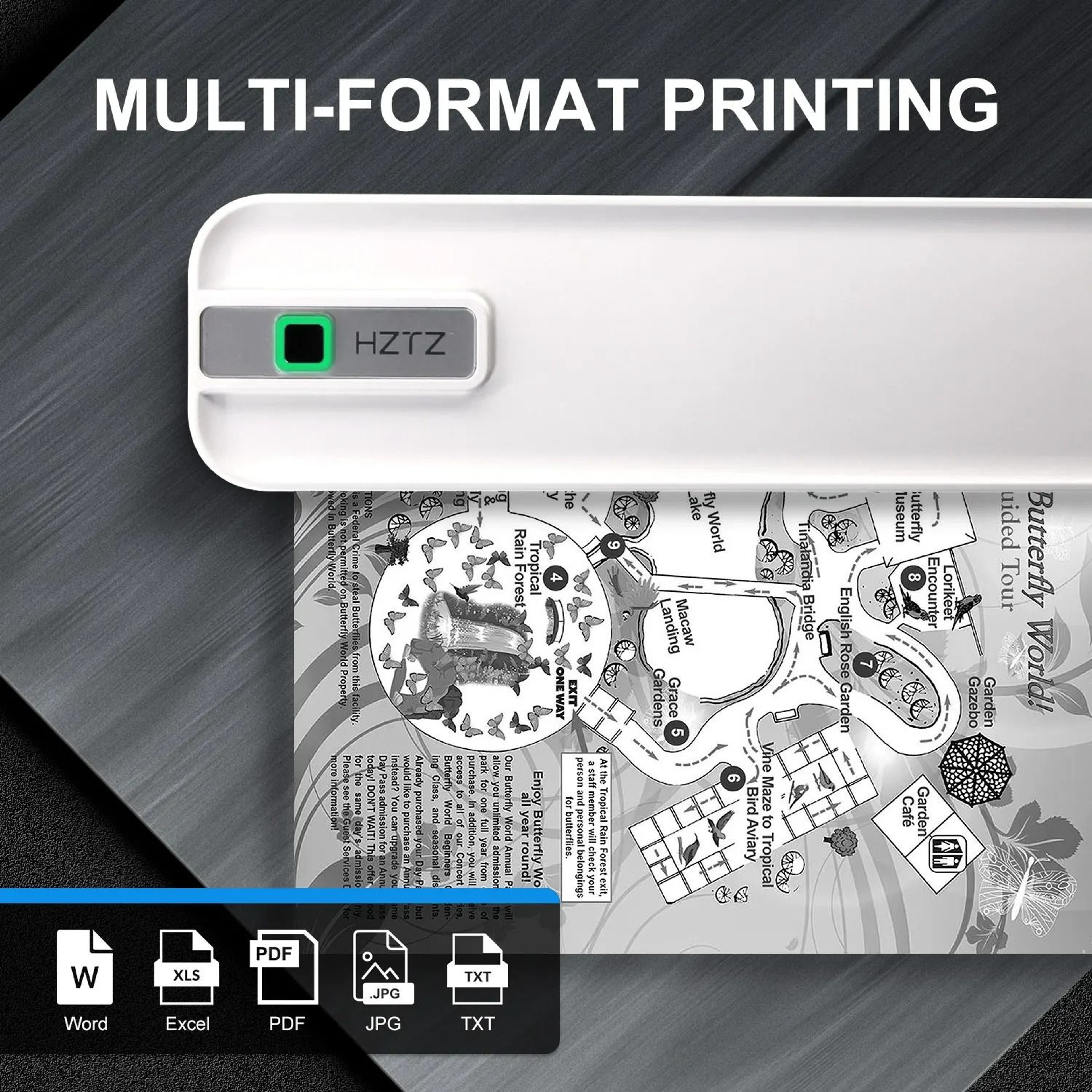 HighResolution 300 DPI Portable A4 Wireless Thermal Printer 0