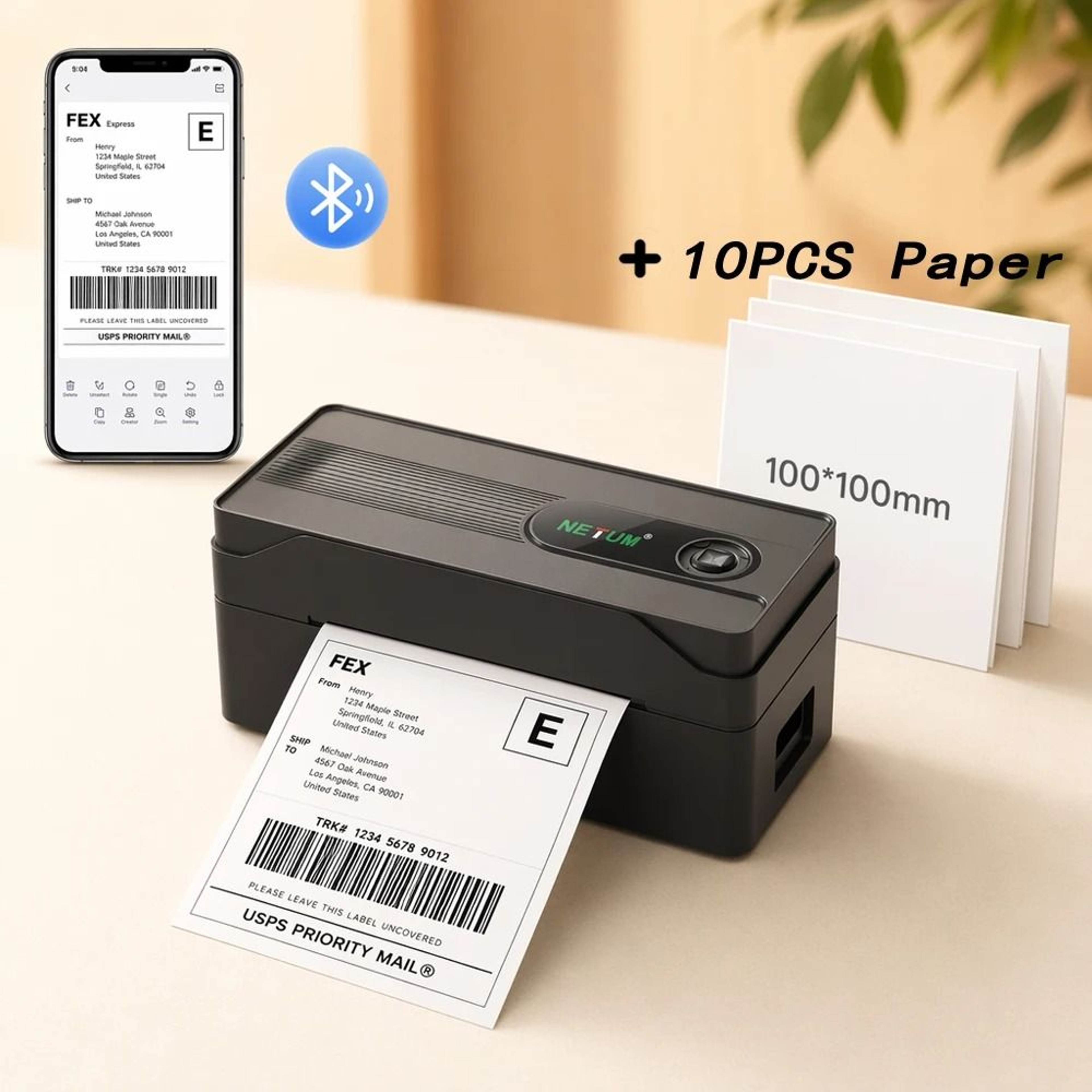 4 In X 6 In Wireless Bluetooth Thermal Shipping Label Printer 1