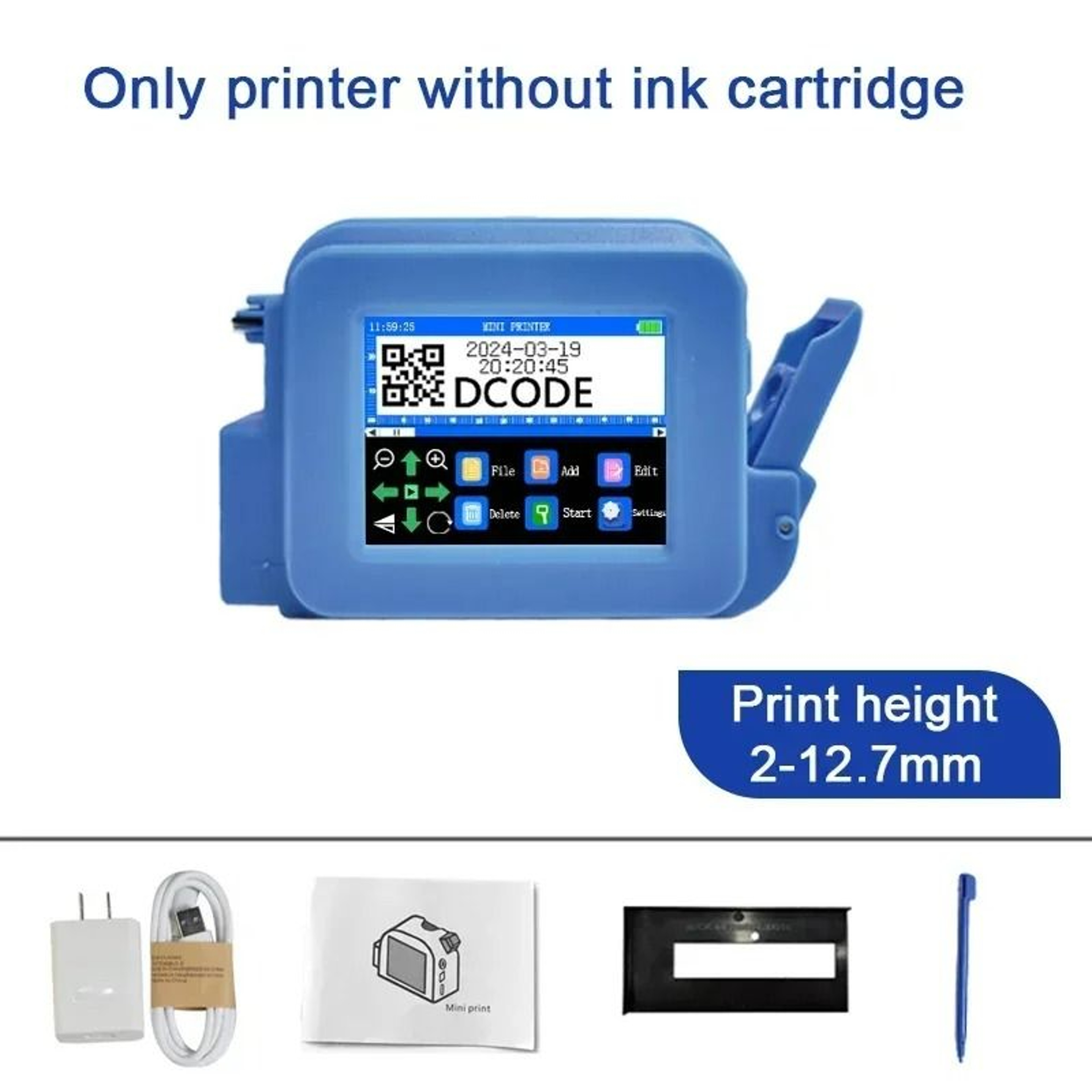 127 Mm Portable Handheld Thermal Inkjet Printer Coder 6