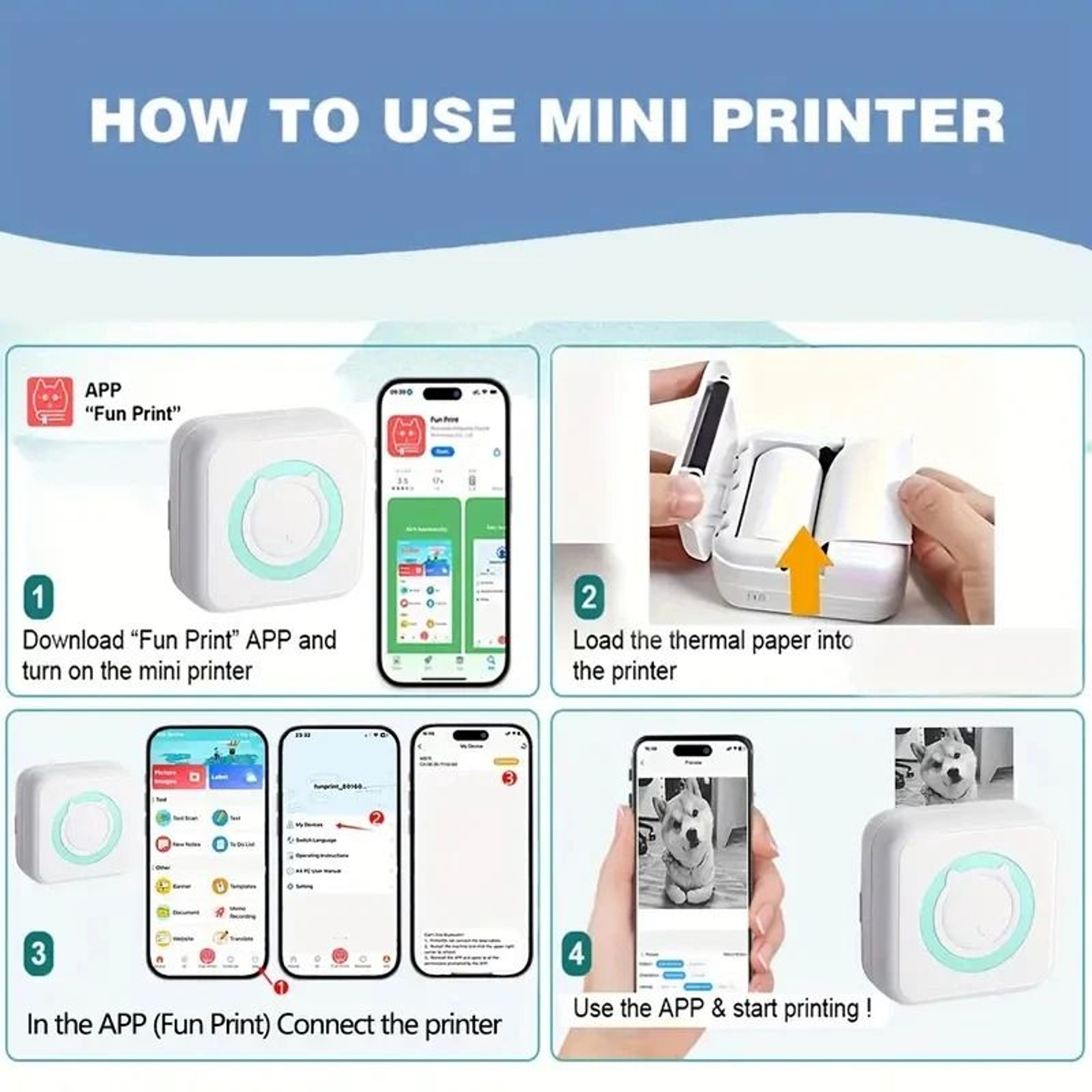 Portable Mini Thermal Pocket Printer 3