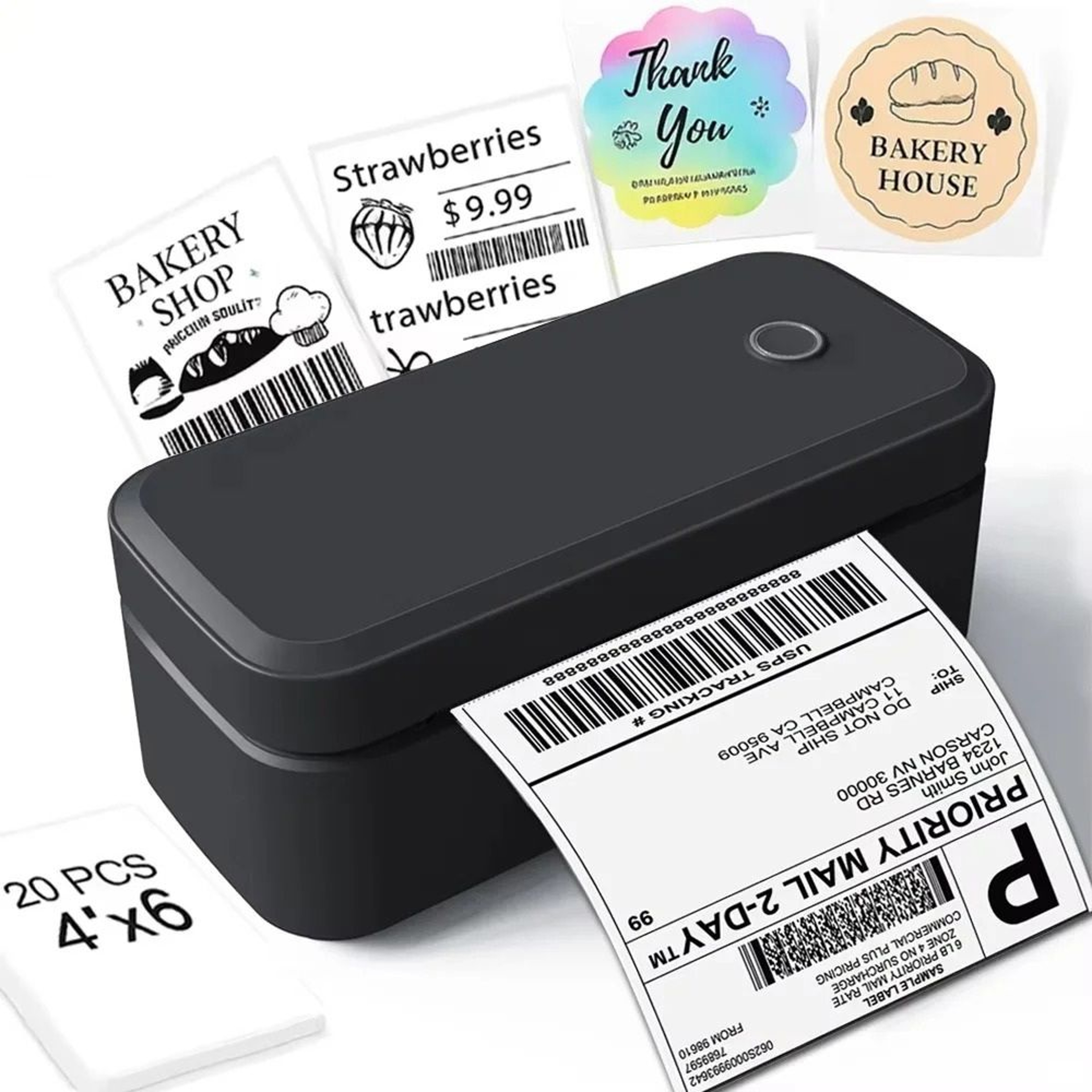 4 In Wireless Bluetooth Desktop Thermal Shipping Label Printer 0