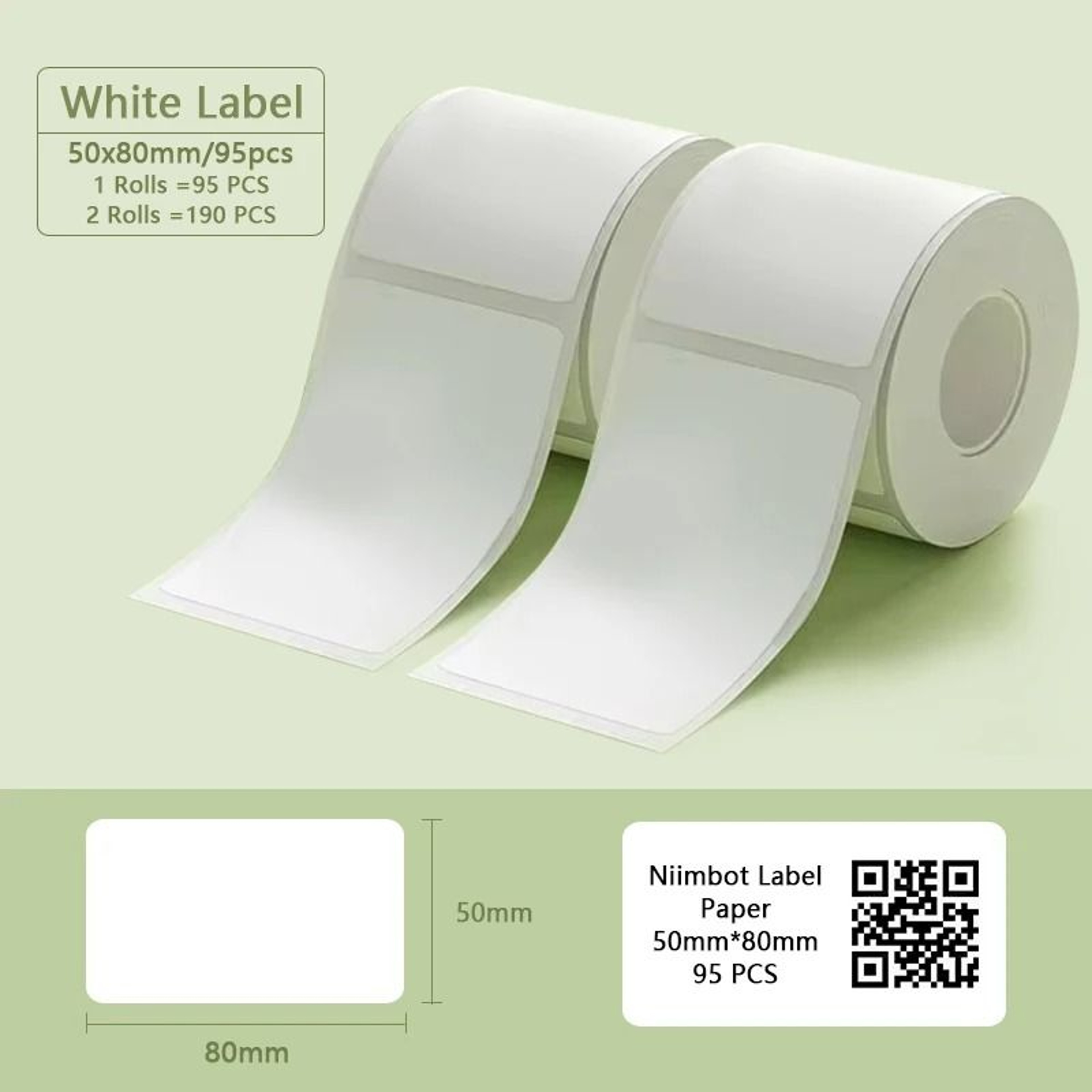 Direct Thermal White Adhesive Label Roll Sets 17