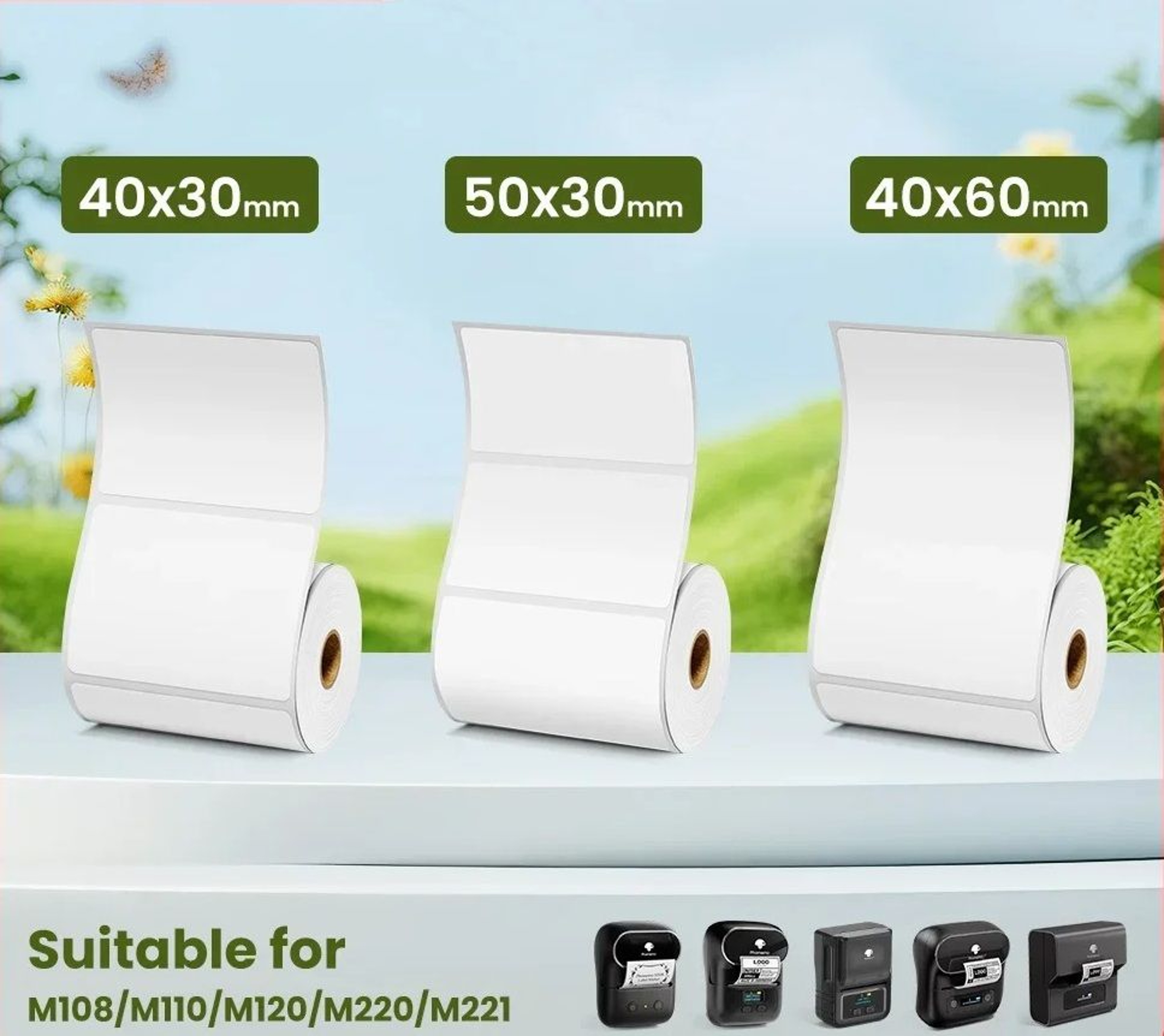 Direct Thermal White SelfAdhesive Label Roll Sets 0