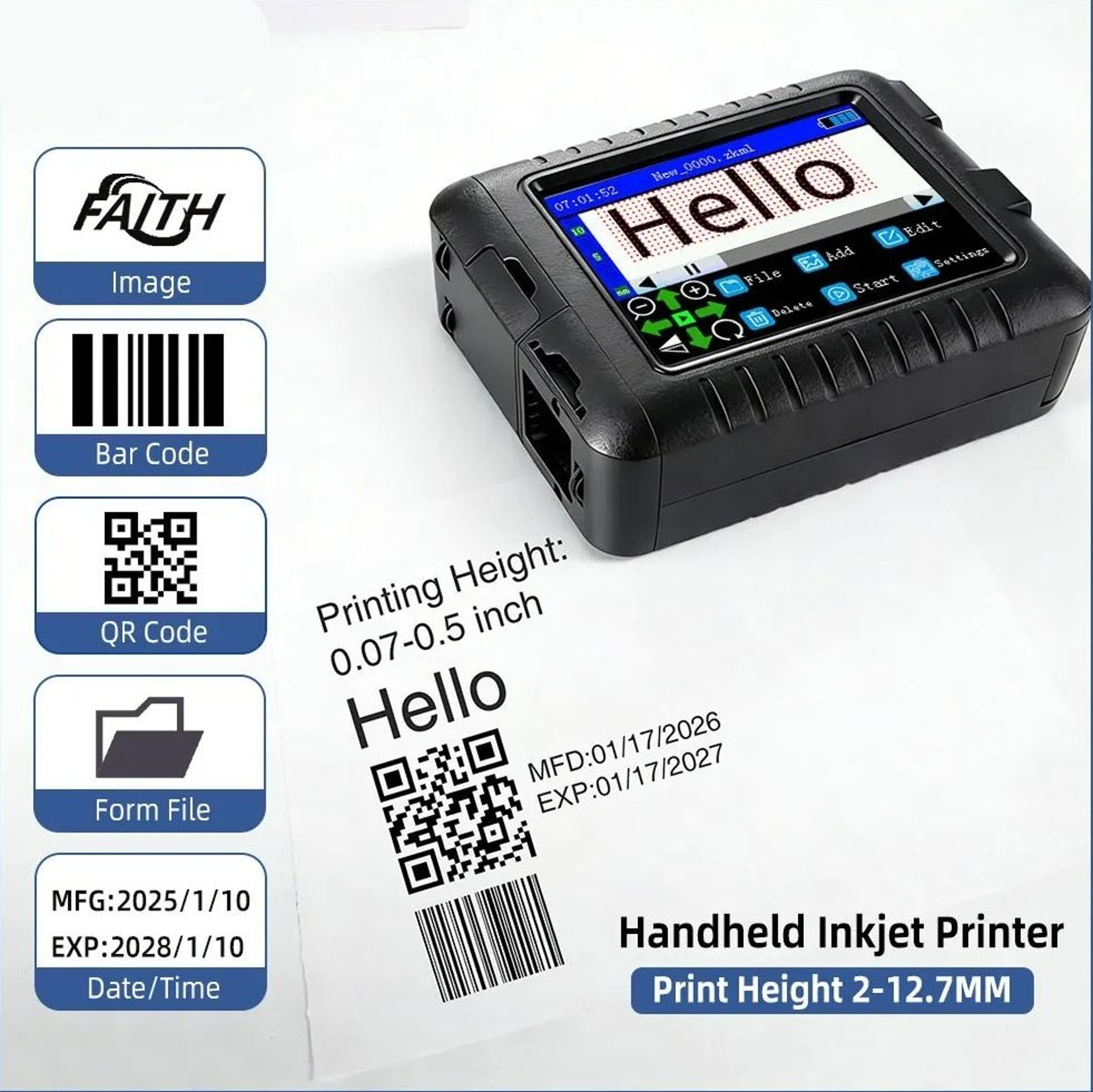 Portable MultiLanguage Thermal Label  Barcode Printer 0