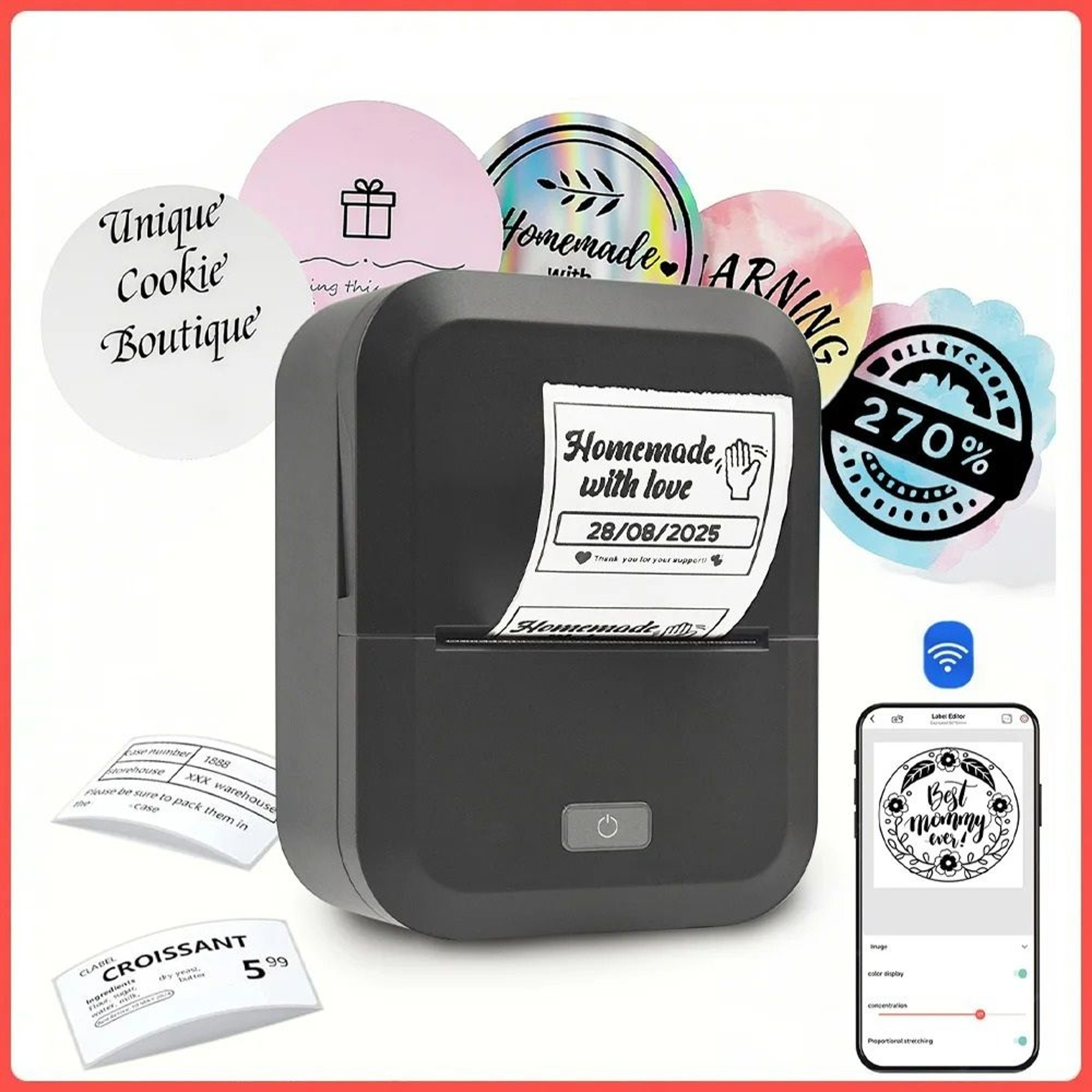 Portable Pocket Wireless Thermal Label Maker 0