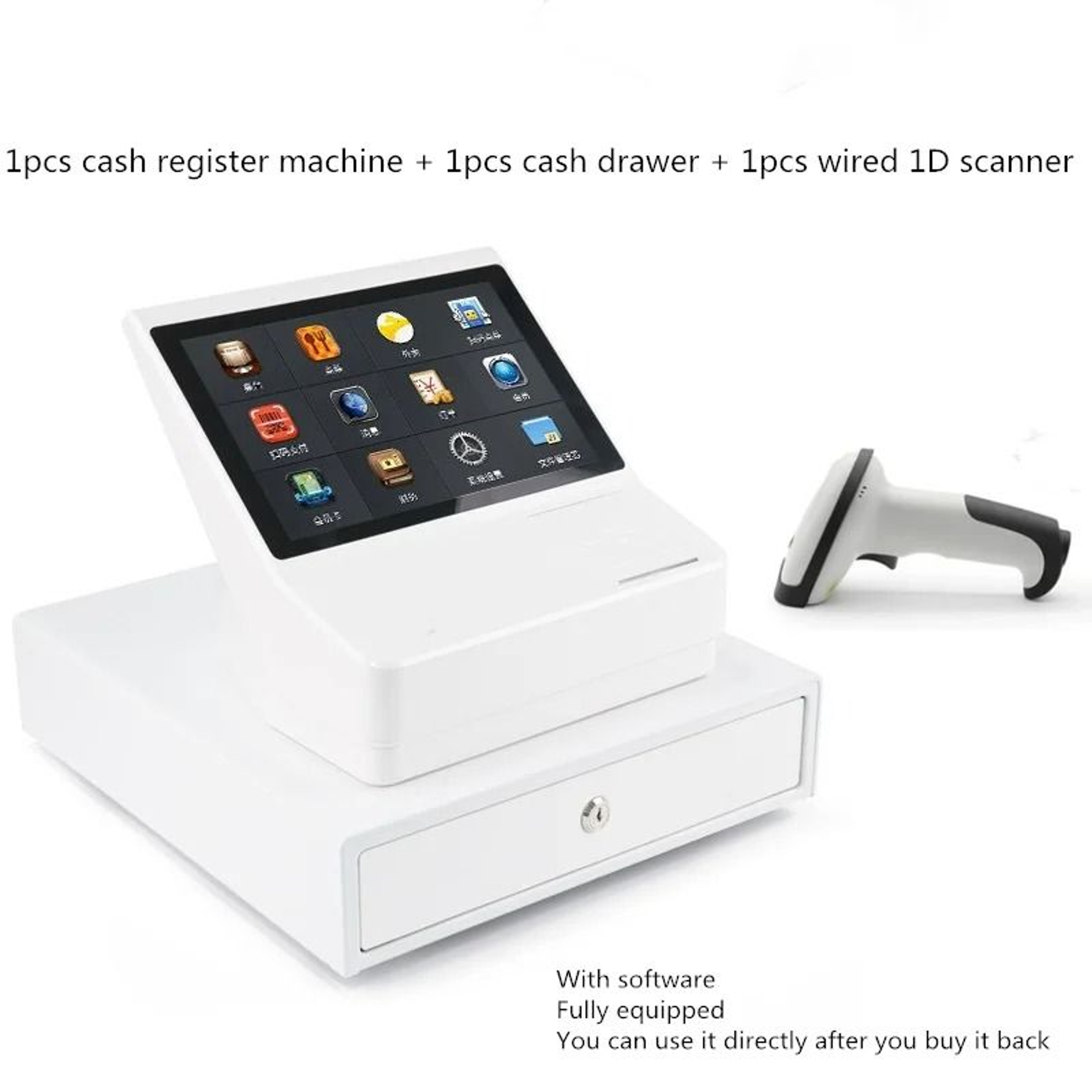 101 Inch AllinOne Android POS System  Cash Register Set 1