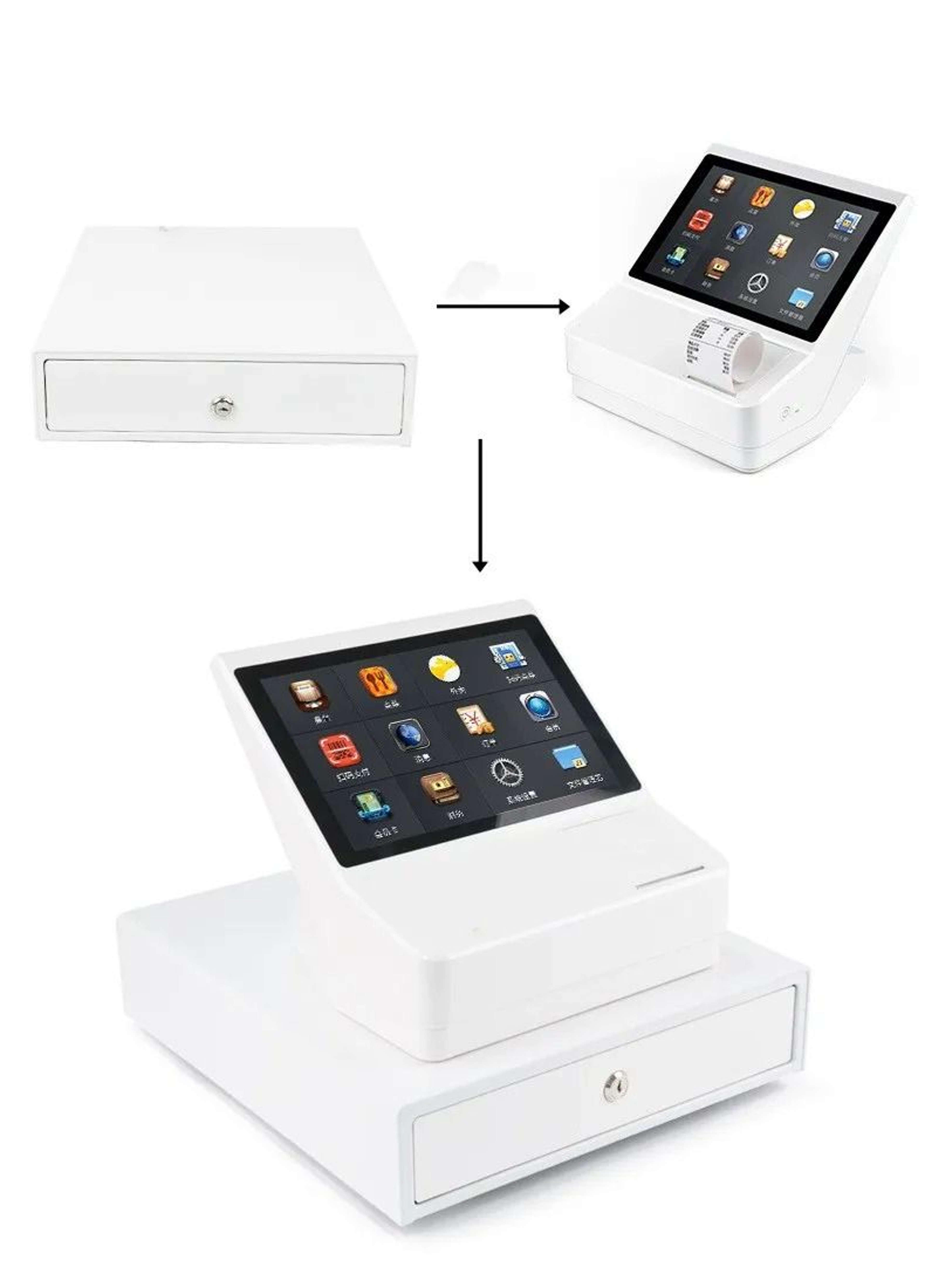 101 Inch AllinOne Android POS System  Cash Register Set 4