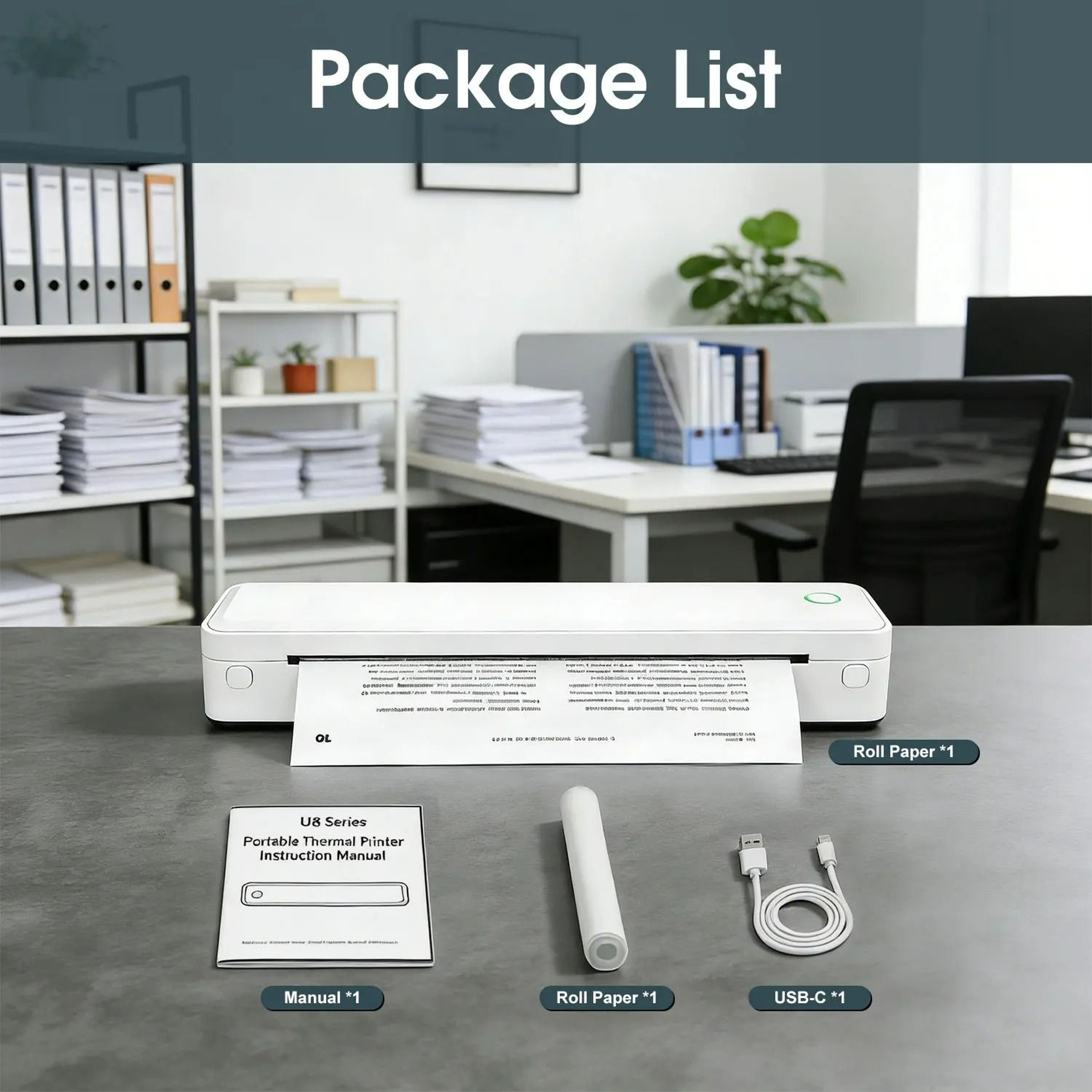 Portable A4 Wireless Thermal Travel Printer Set 7