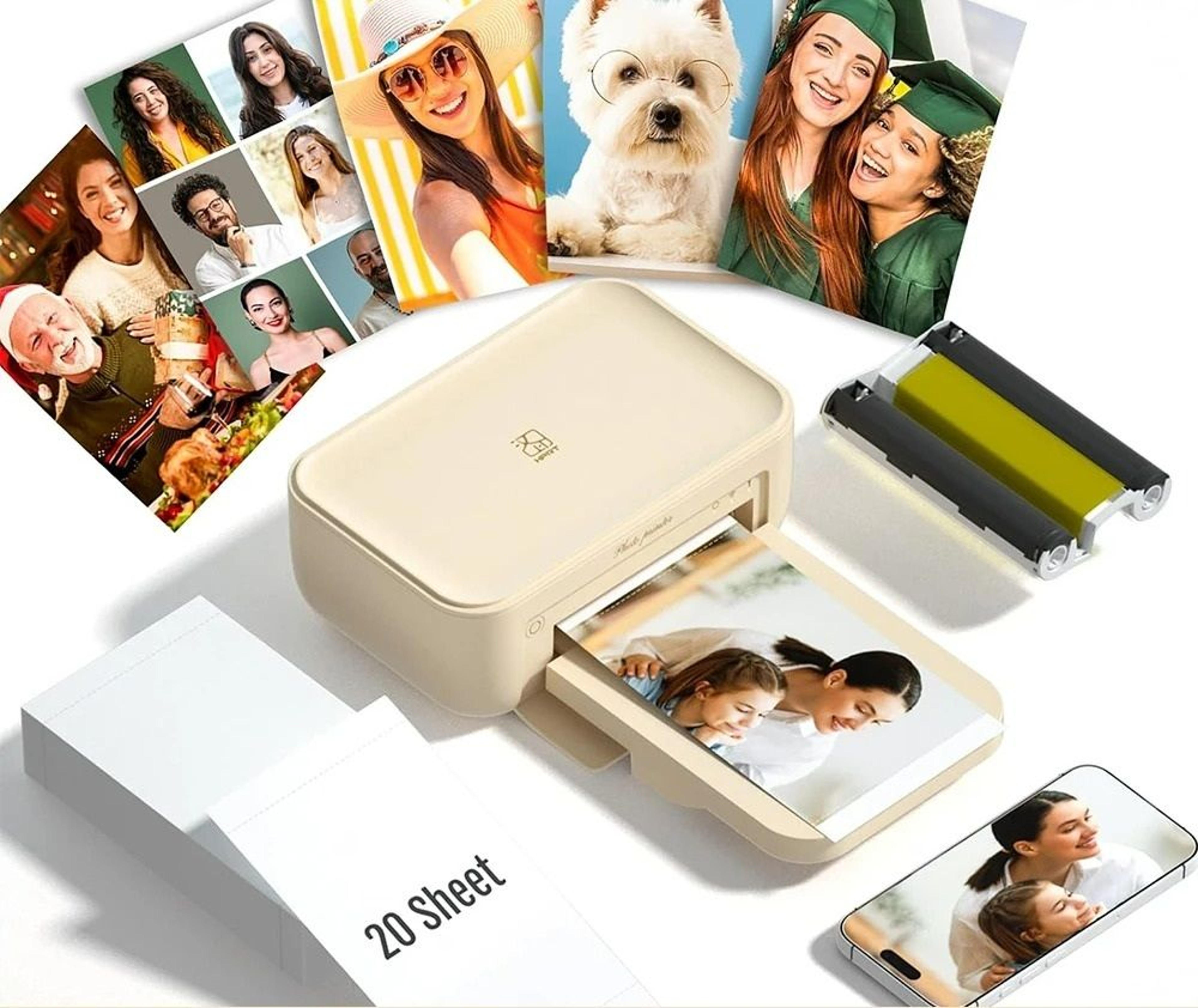 300 DPI Portable 4x6 FullColor DyeSublimation Photo Printer Set 0