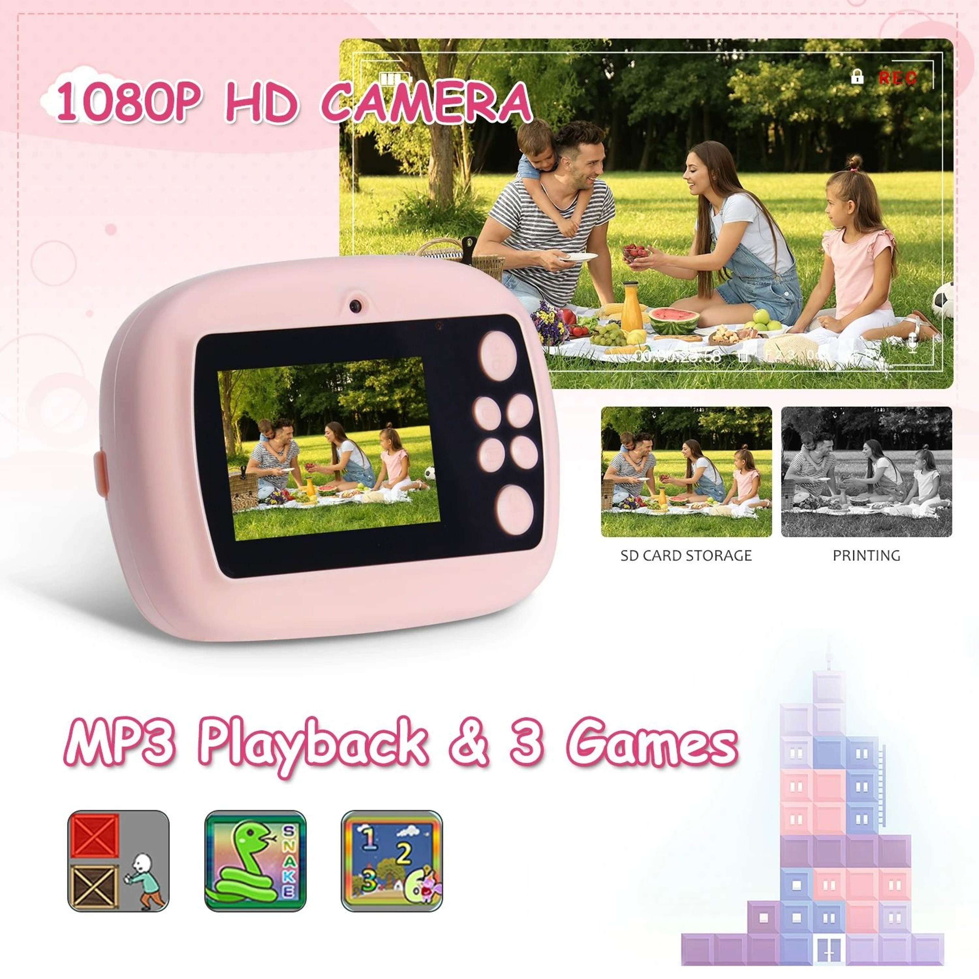 Childrens Instant Print Thermal Camera  Video Recorder Set 2