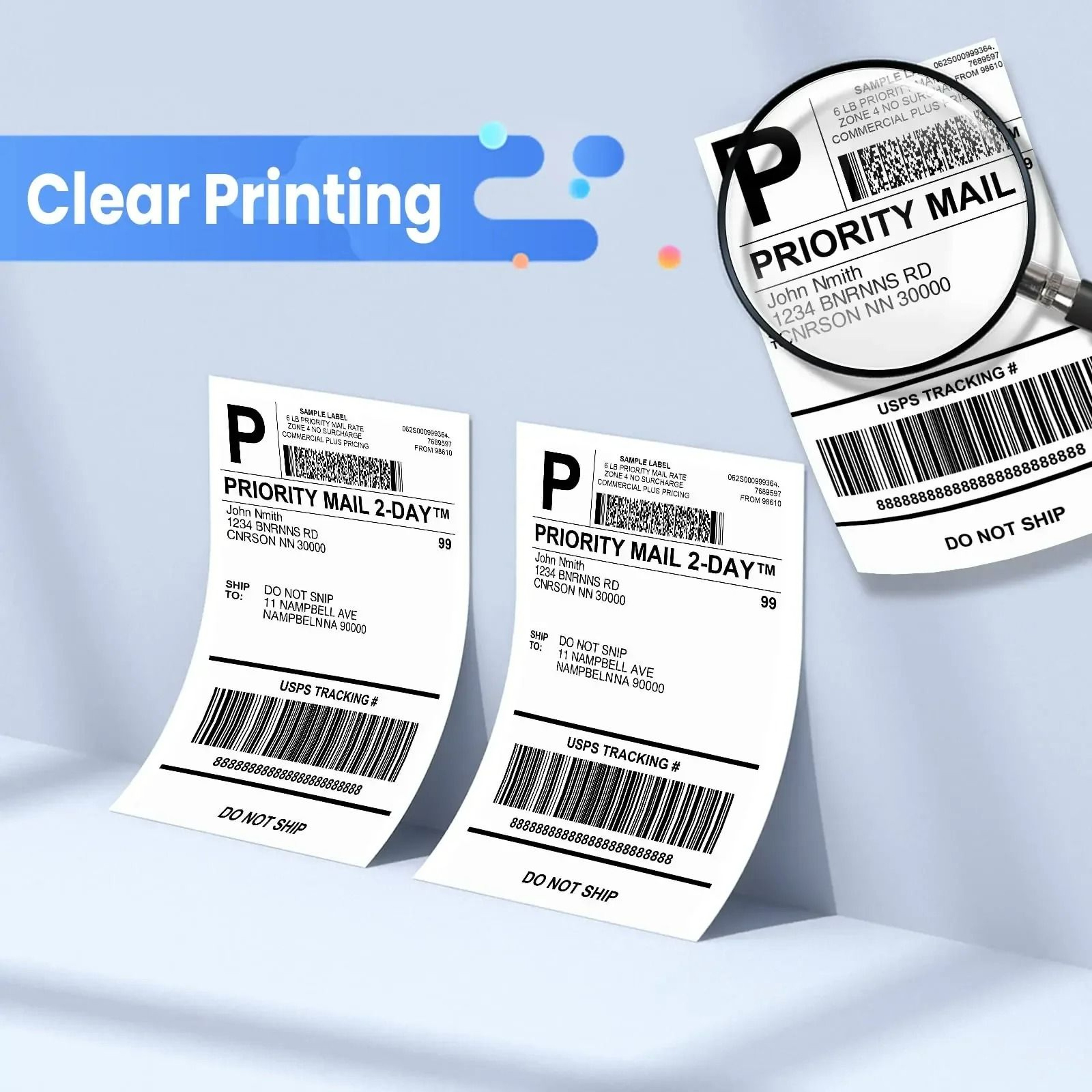 100 Pcs 4x6 Thermal Shipping Label Paper Roll 3