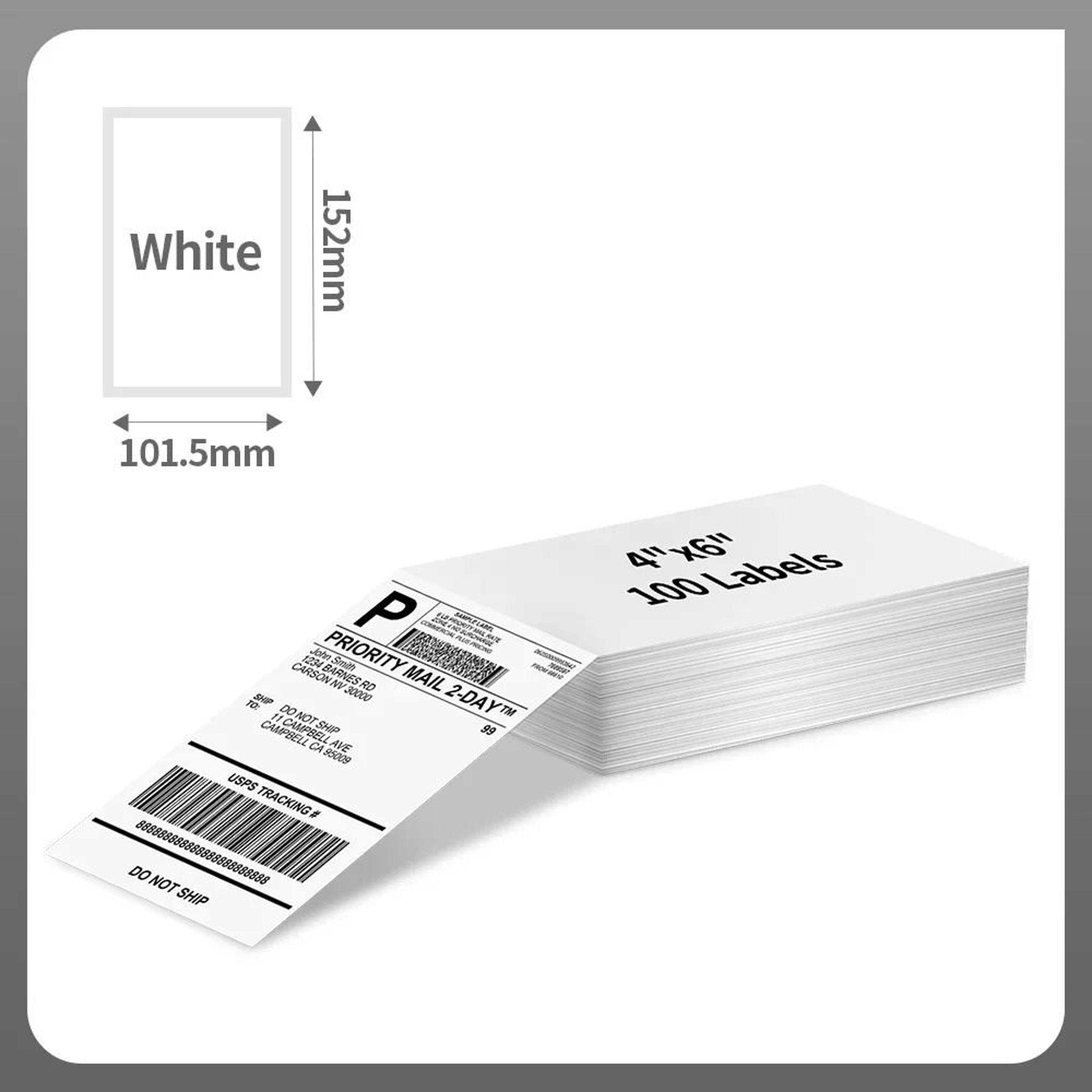100 Pcs 4x6 Thermal Shipping Label Paper Roll 0
