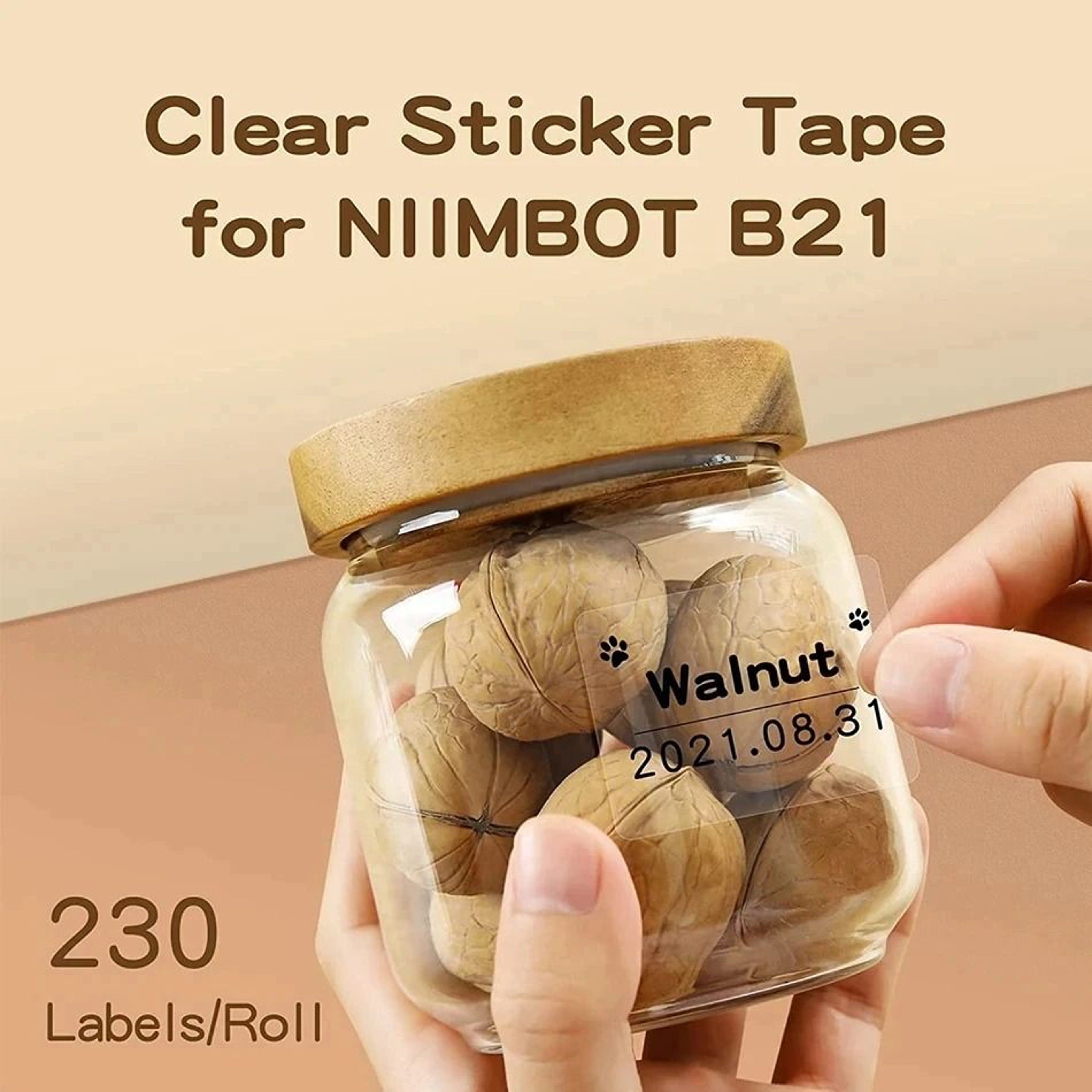 Transparent Waterproof Thermal Label Paper Roll Set For B1  B21 Printers 4