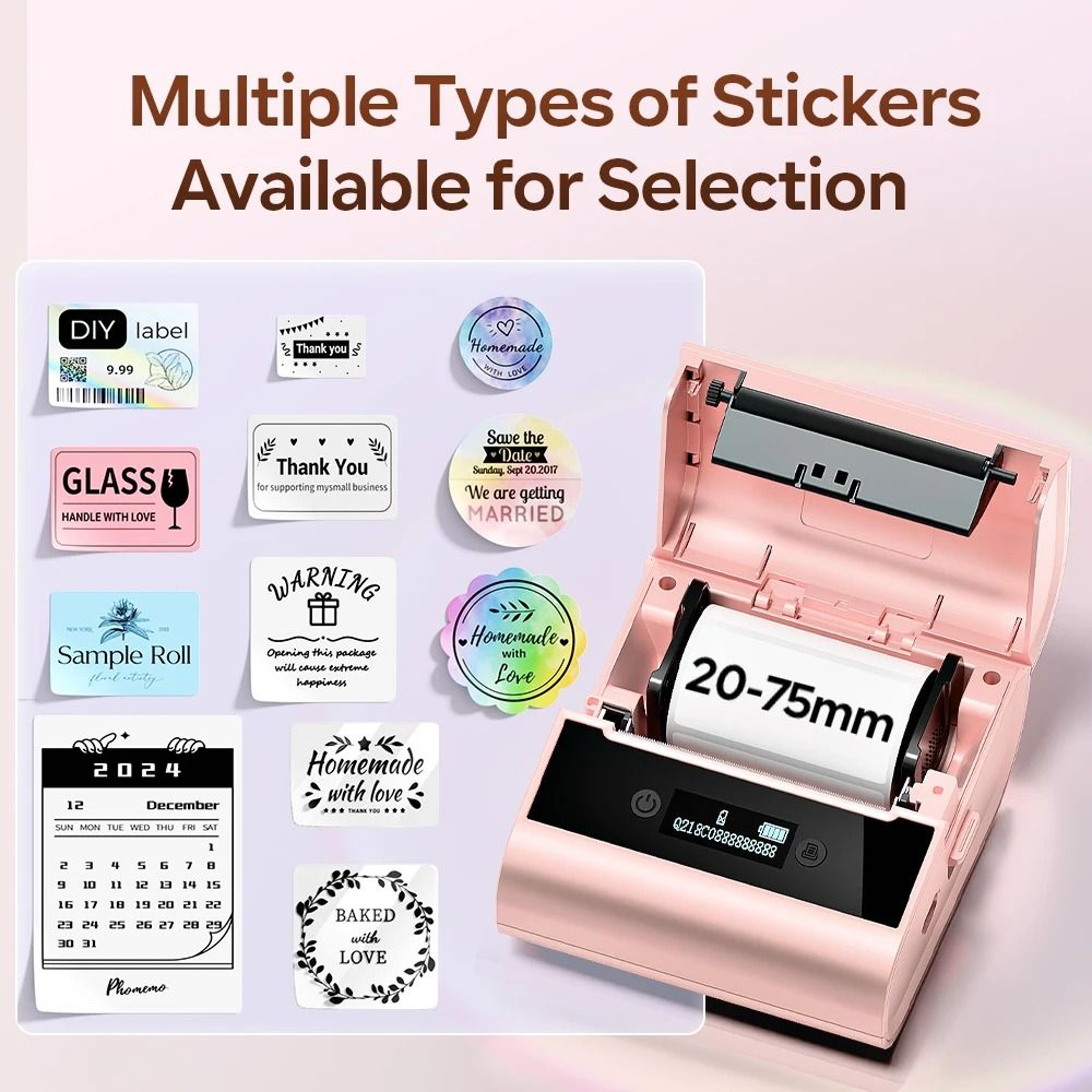 Large Format Portable Wireless Bluetooth Thermal Label Printer Set 4