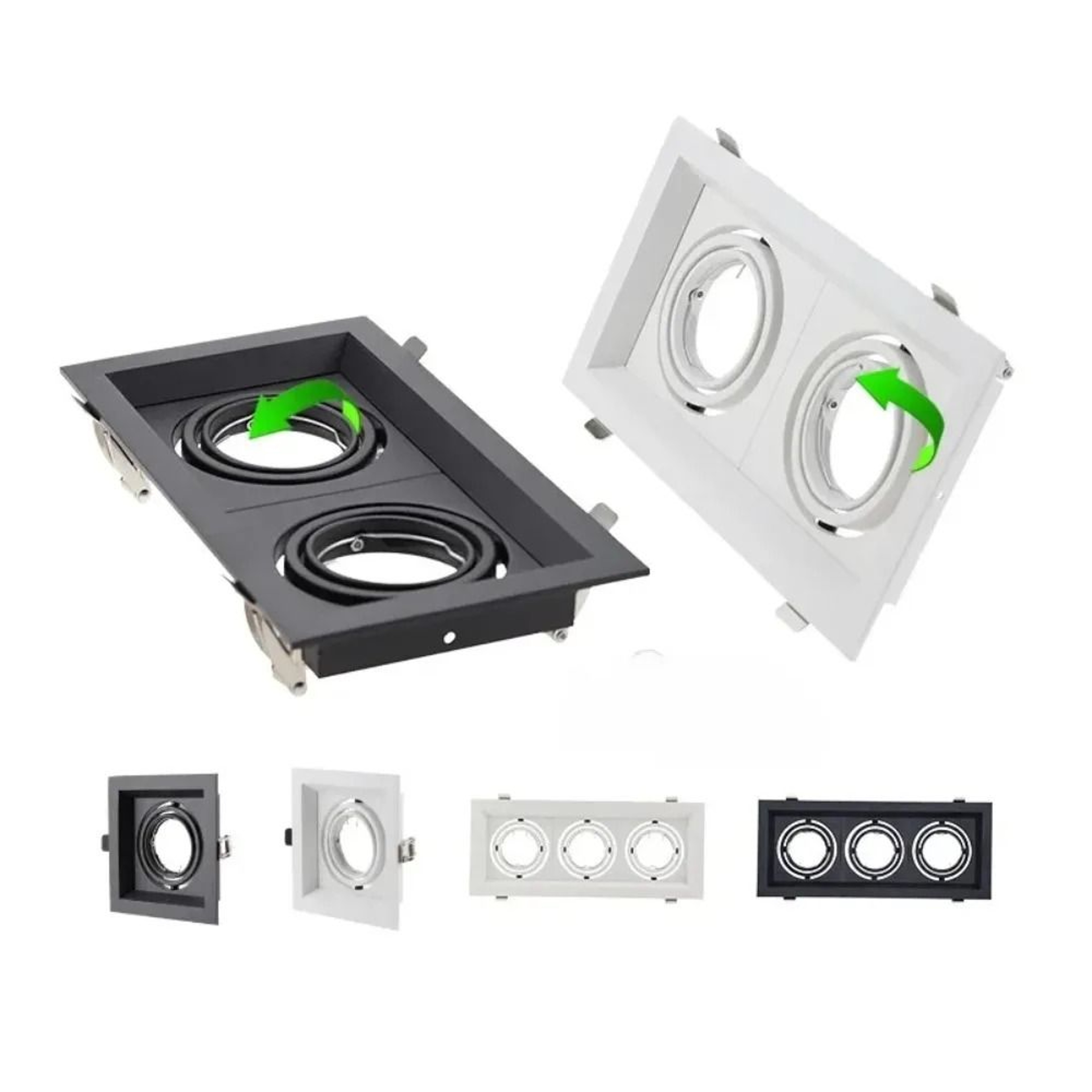 Square Recessed Adjustable Spotlight Holder Fixture 1