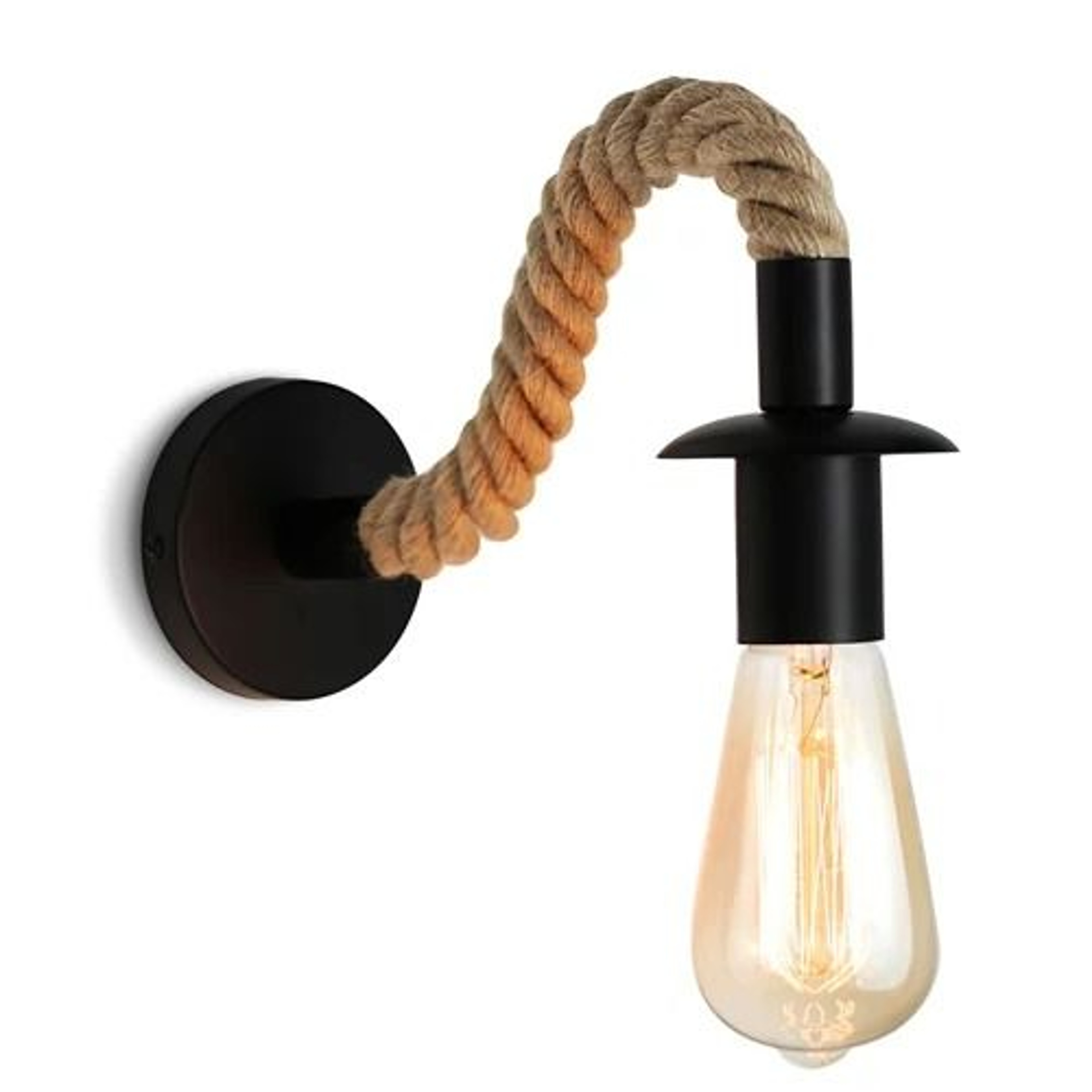 Retro Hemp Rope Wall Lamp Industrial Decor Sconce E27 Base 7