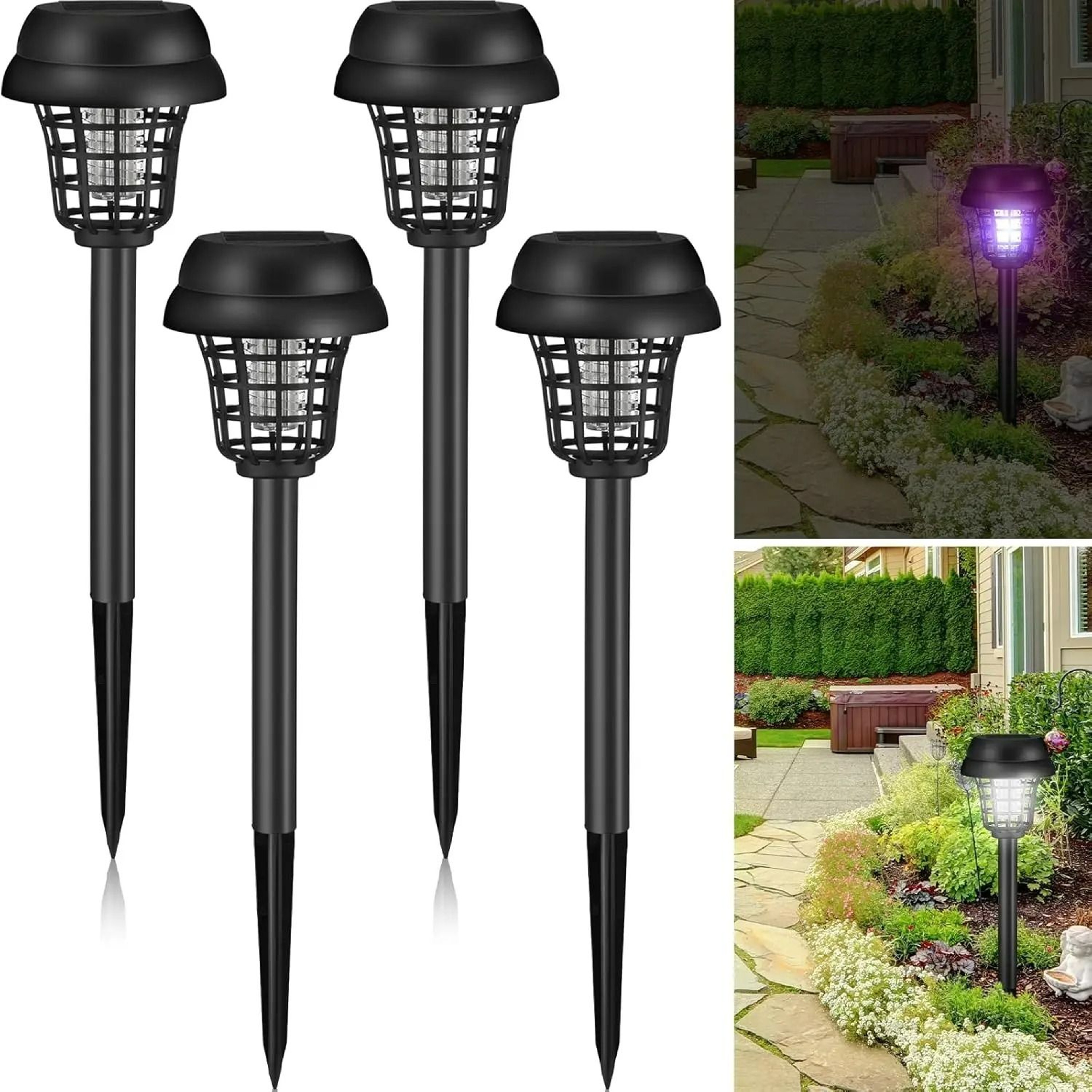 Solar Outdoor Waterproof Bug Zapper  Mosquito Killer Lamp 4Pack 0