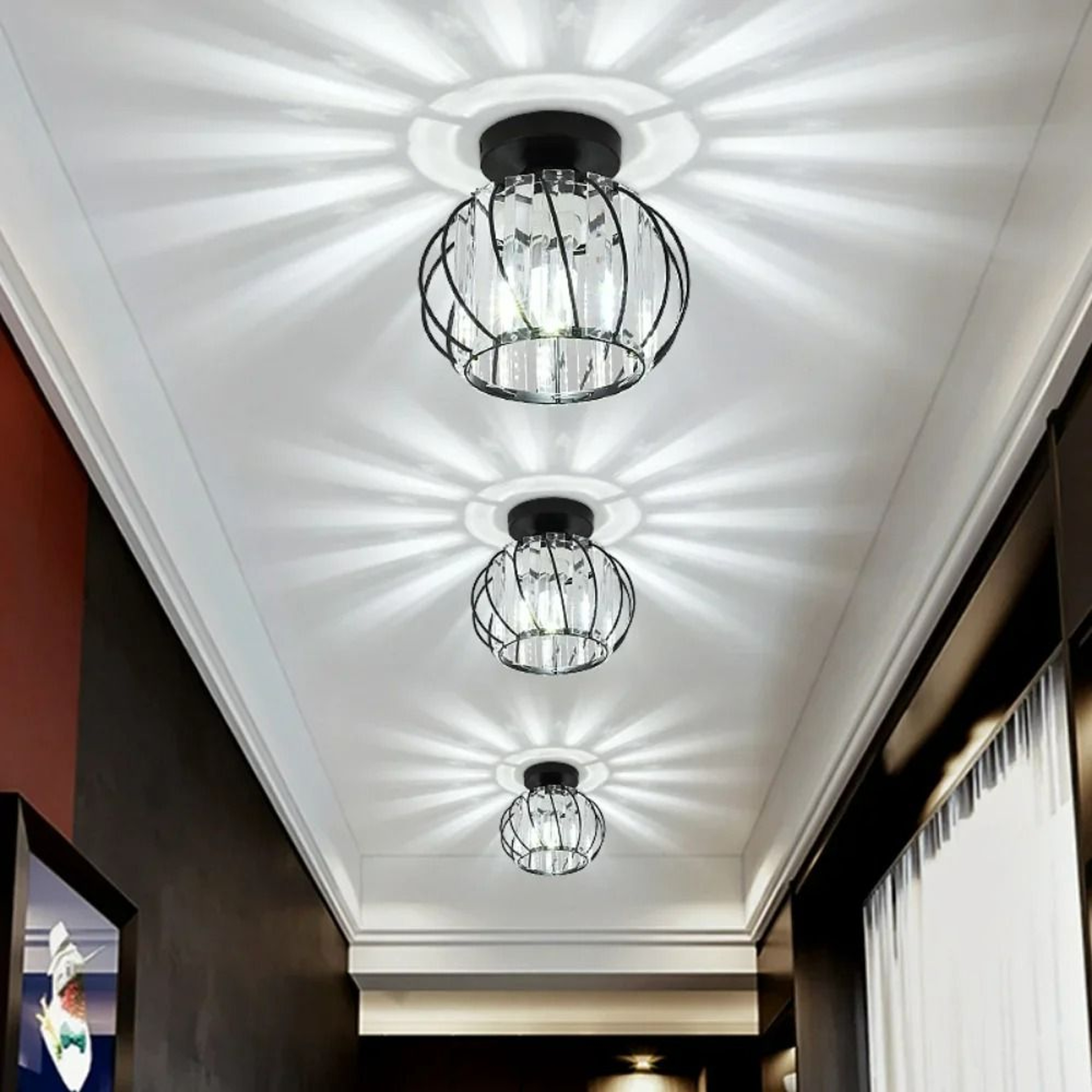 Modern Luxury Crystal Hanging LED Pendant Ceiling Light 0