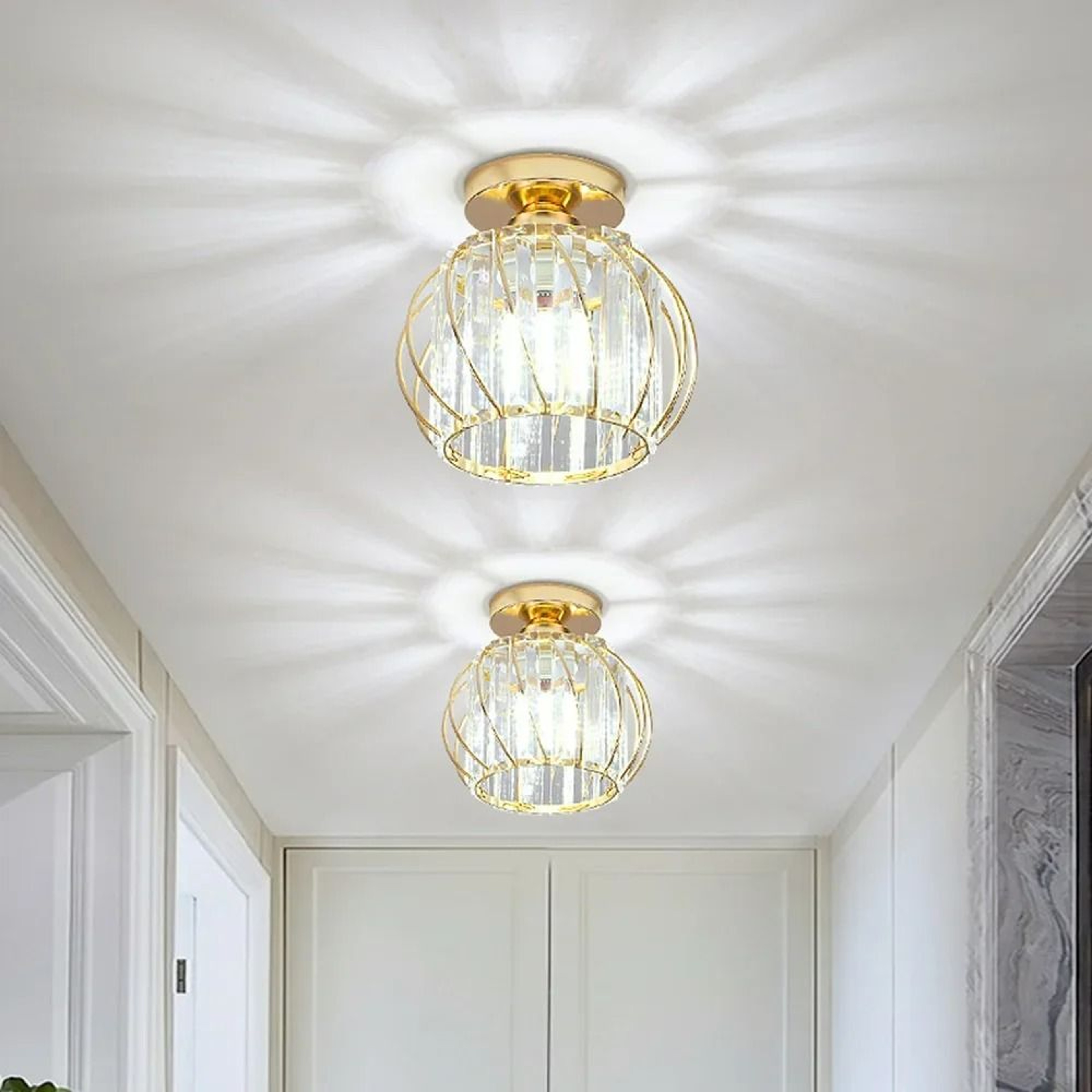 Modern Luxury Crystal Hanging LED Pendant Ceiling Light 2